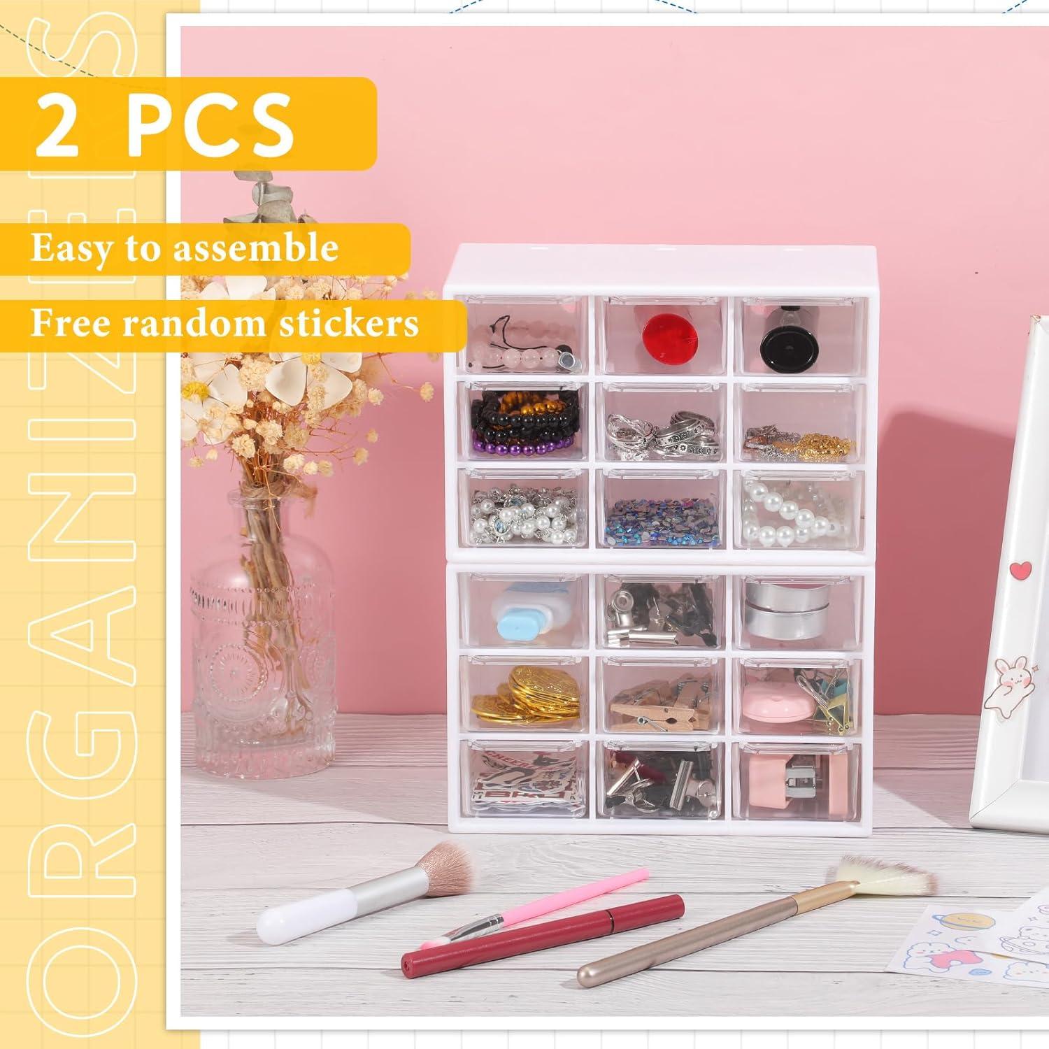 Organizador de Escritorio Wenqik 2 Pcs con 9 Cajones Transparentes