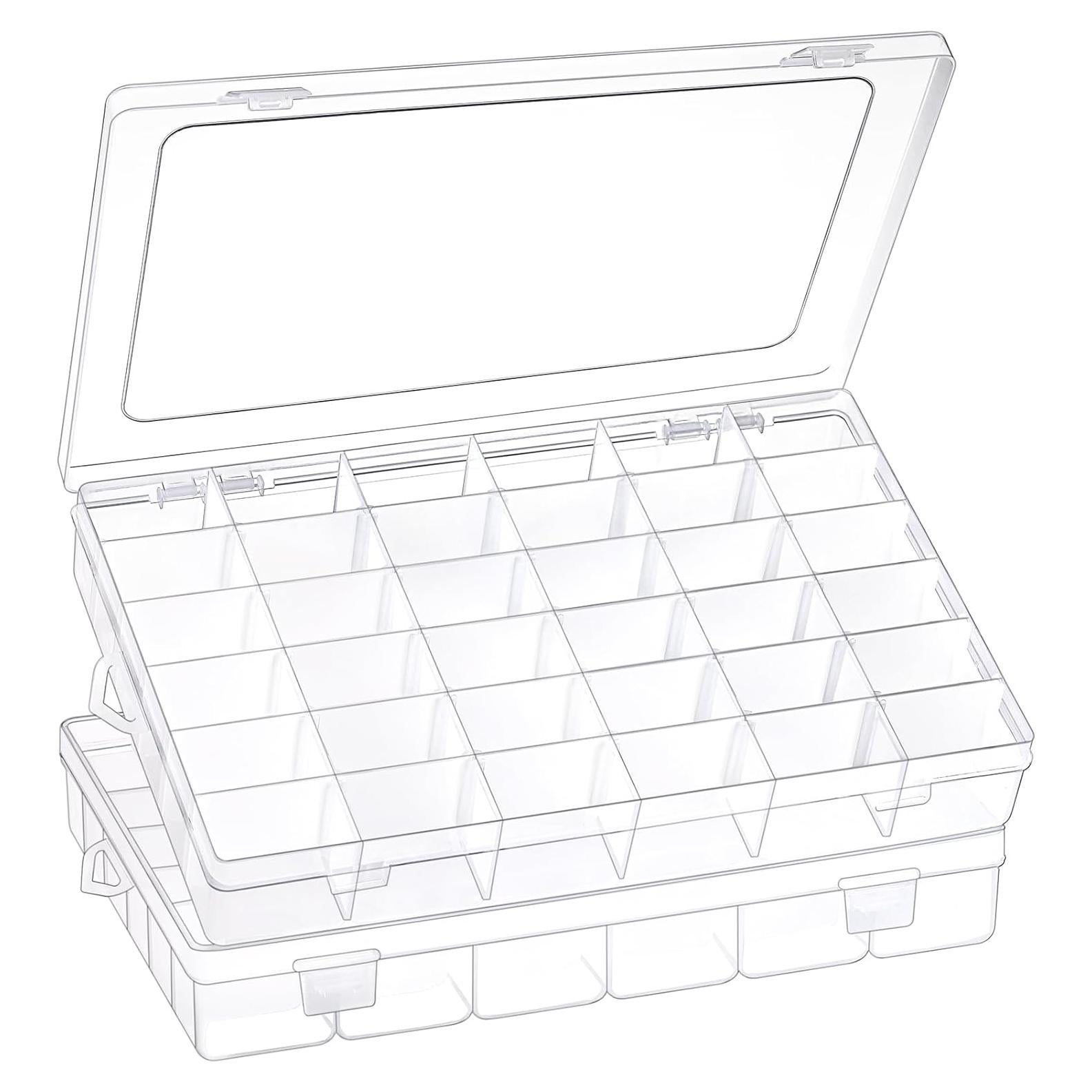 Cajas organizadoras de plástico AOZITA 36 compartimentos 2 unidades