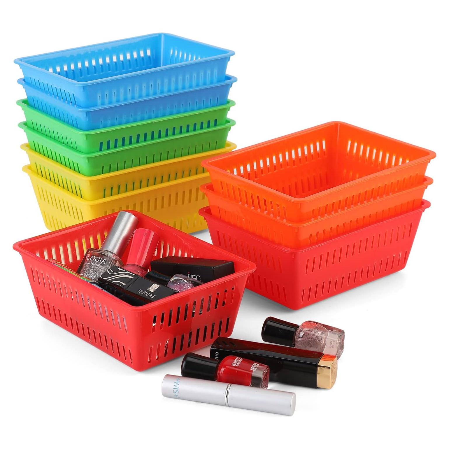Paquete de 10 Cestas de Almacenamiento Coloridas NASHRIO 15x11x6 cm