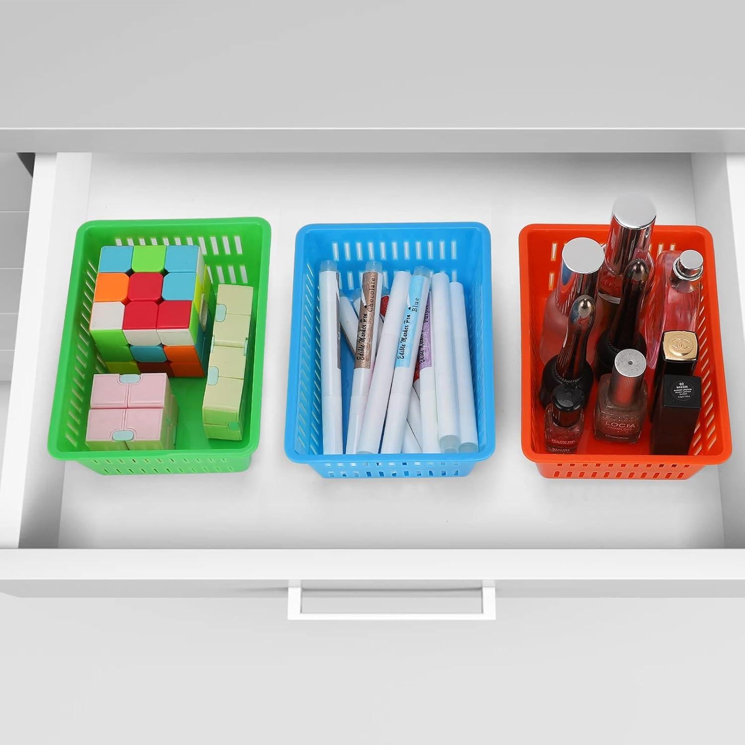 Paquete de 10 Cestas de Almacenamiento Coloridas NASHRIO 15x11x6 cm