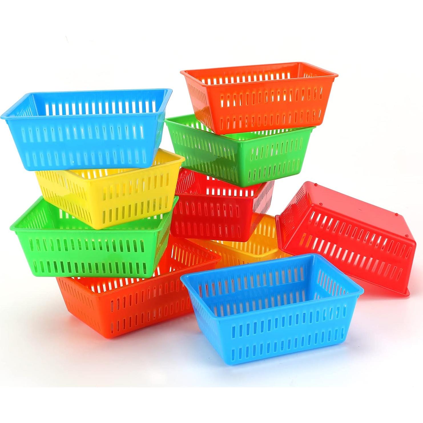 Paquete de 10 Cestas de Almacenamiento Coloridas NASHRIO 15x11x6 cm