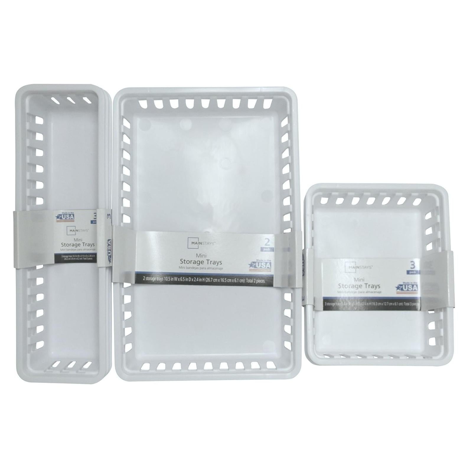 Paquete de Bandejas de Almacenamiento Mainstay 5pzs Plástico Blanco