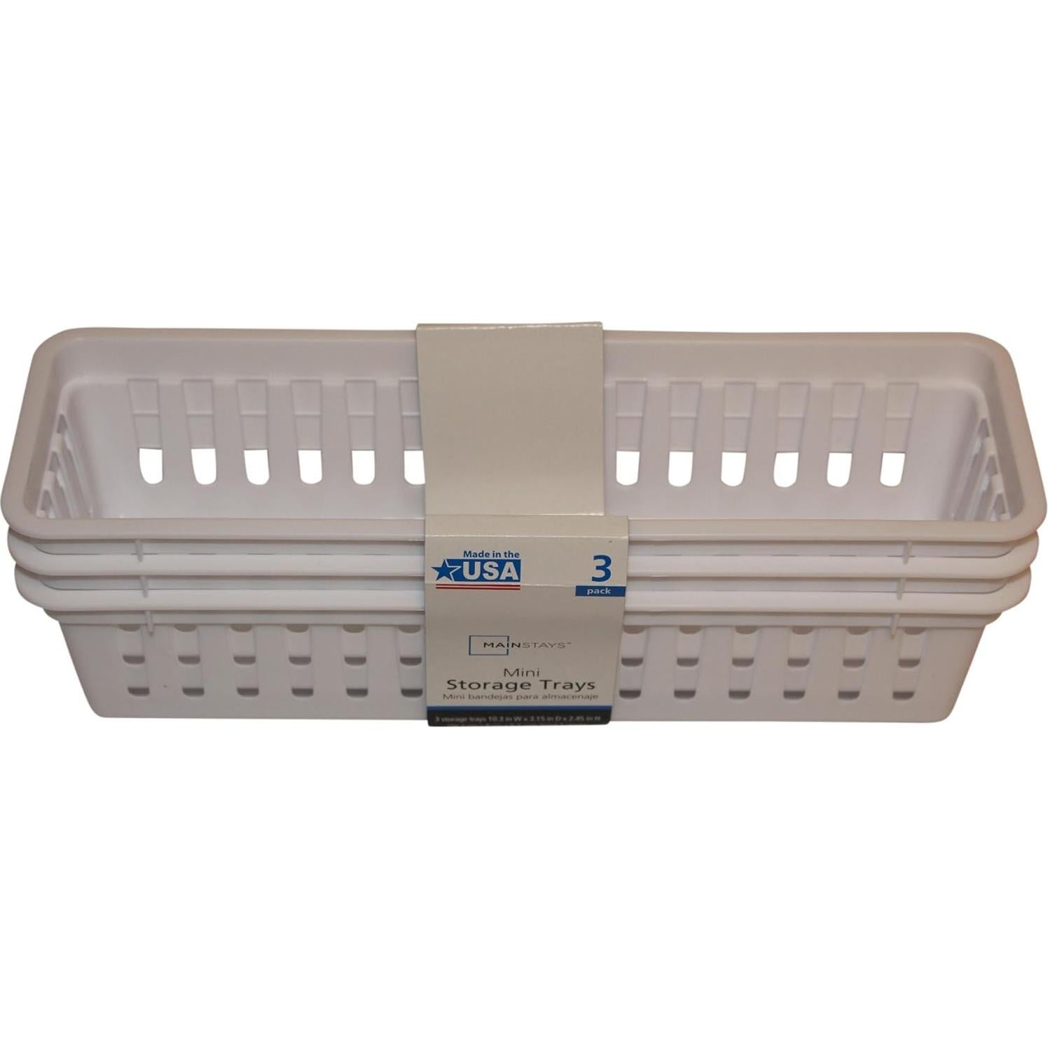 Paquete de Bandejas de Almacenamiento Mainstay 5pzs Plástico Blanco