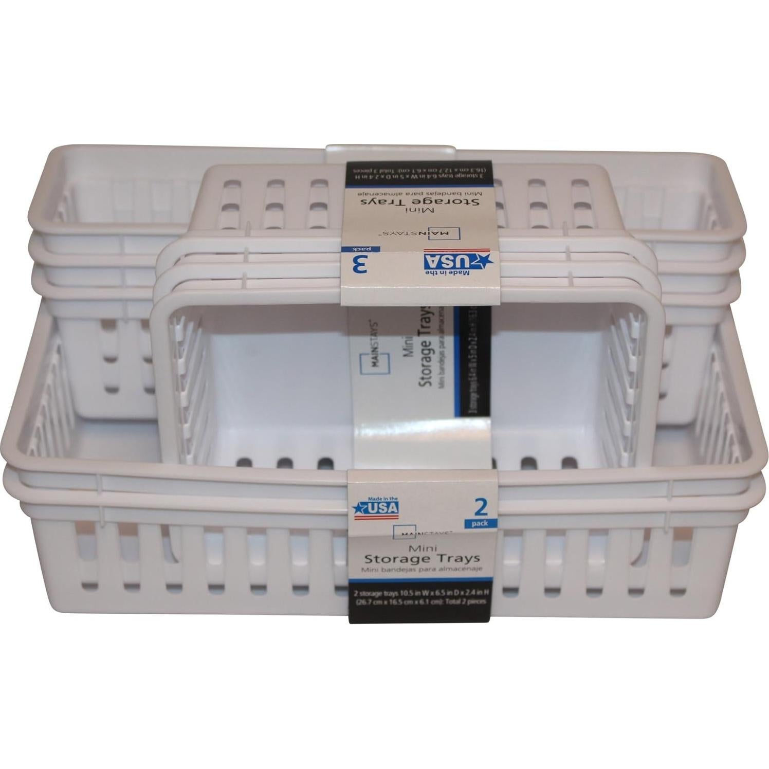 Paquete de Bandejas de Almacenamiento Mainstay 5pzs Plástico Blanco