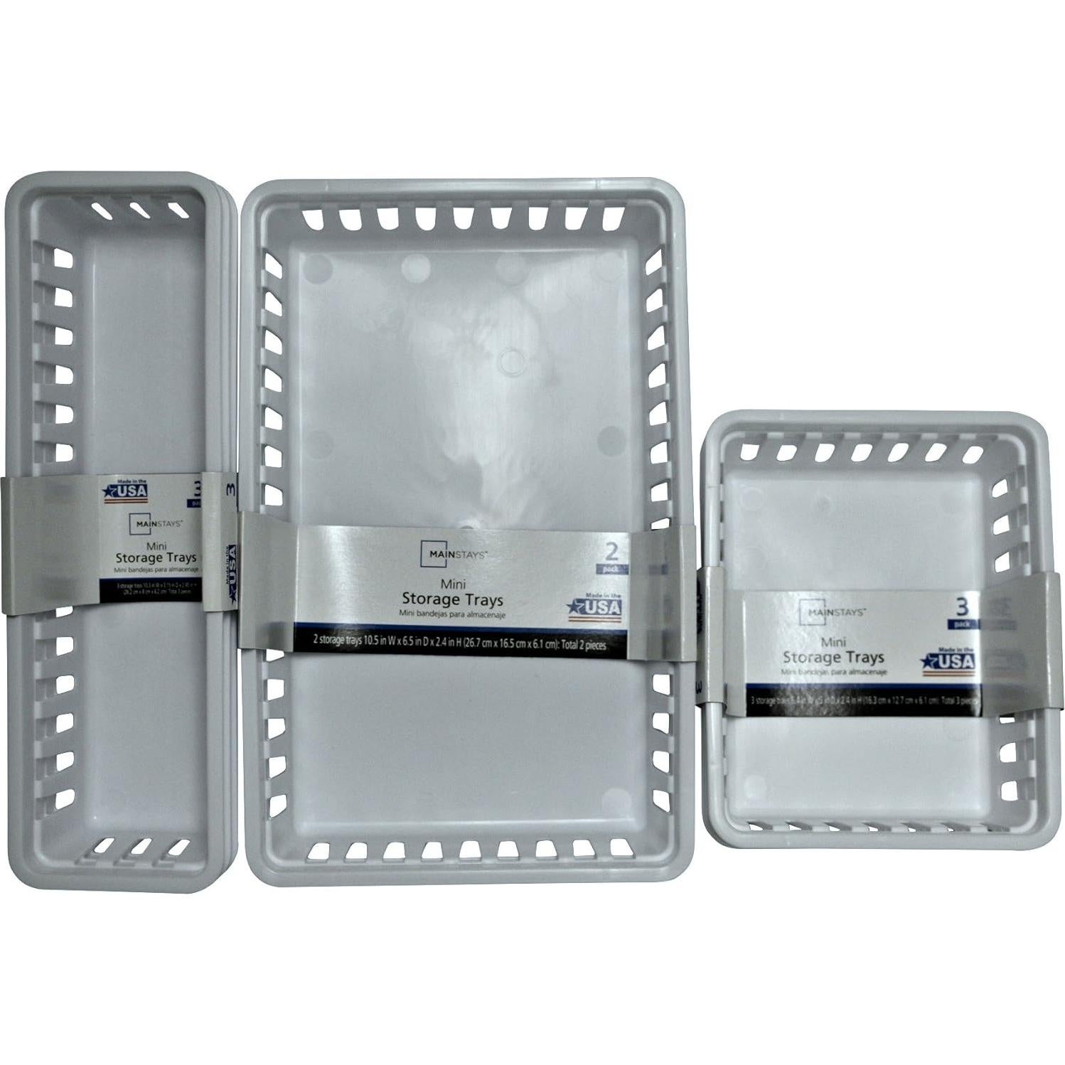 Paquete de Bandejas de Almacenamiento Mainstay 5pzs Plástico Blanco