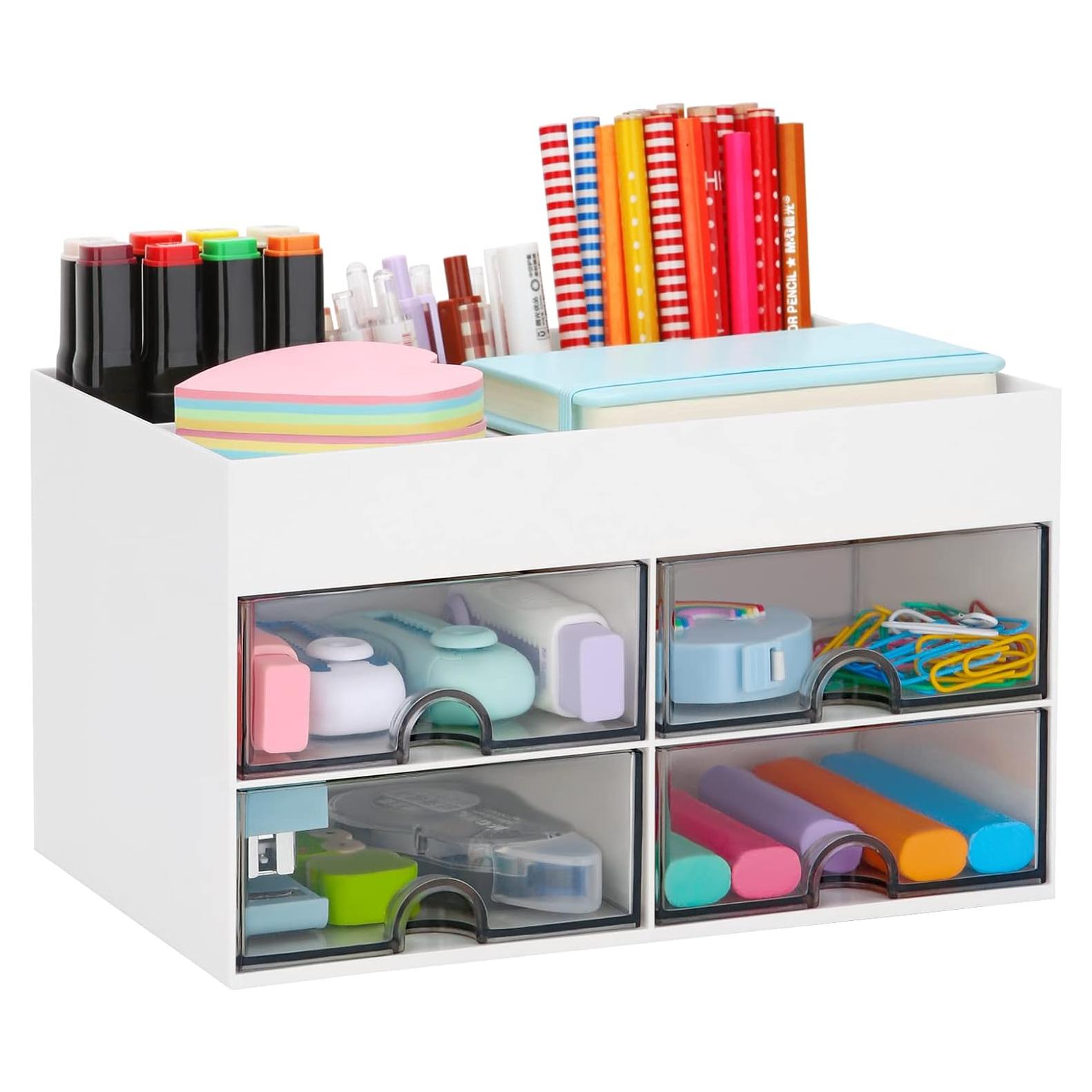 Organizador de Escritorio LETURE Blanco con Cajones y Compartimentos