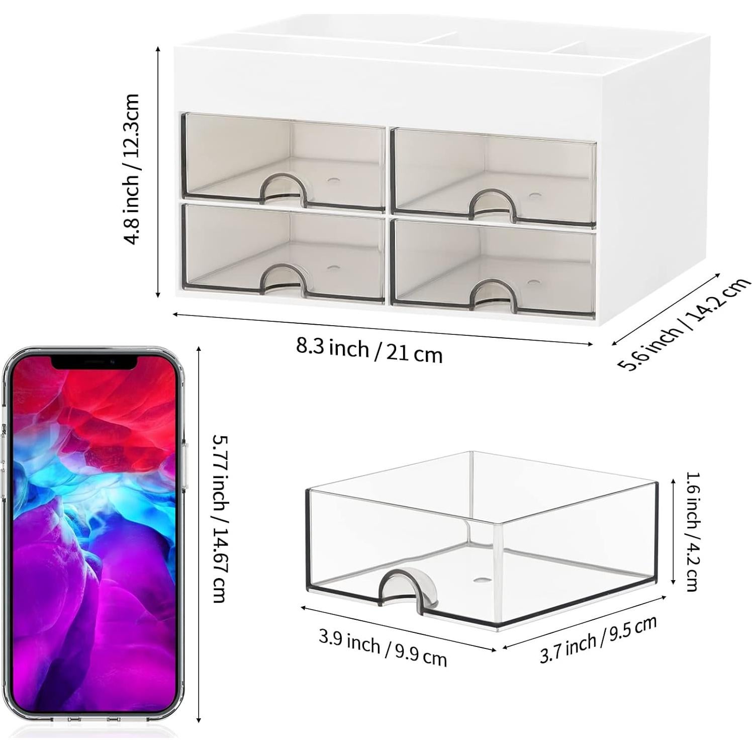 Organizador de Escritorio LETURE Blanco con Cajones y Compartimentos