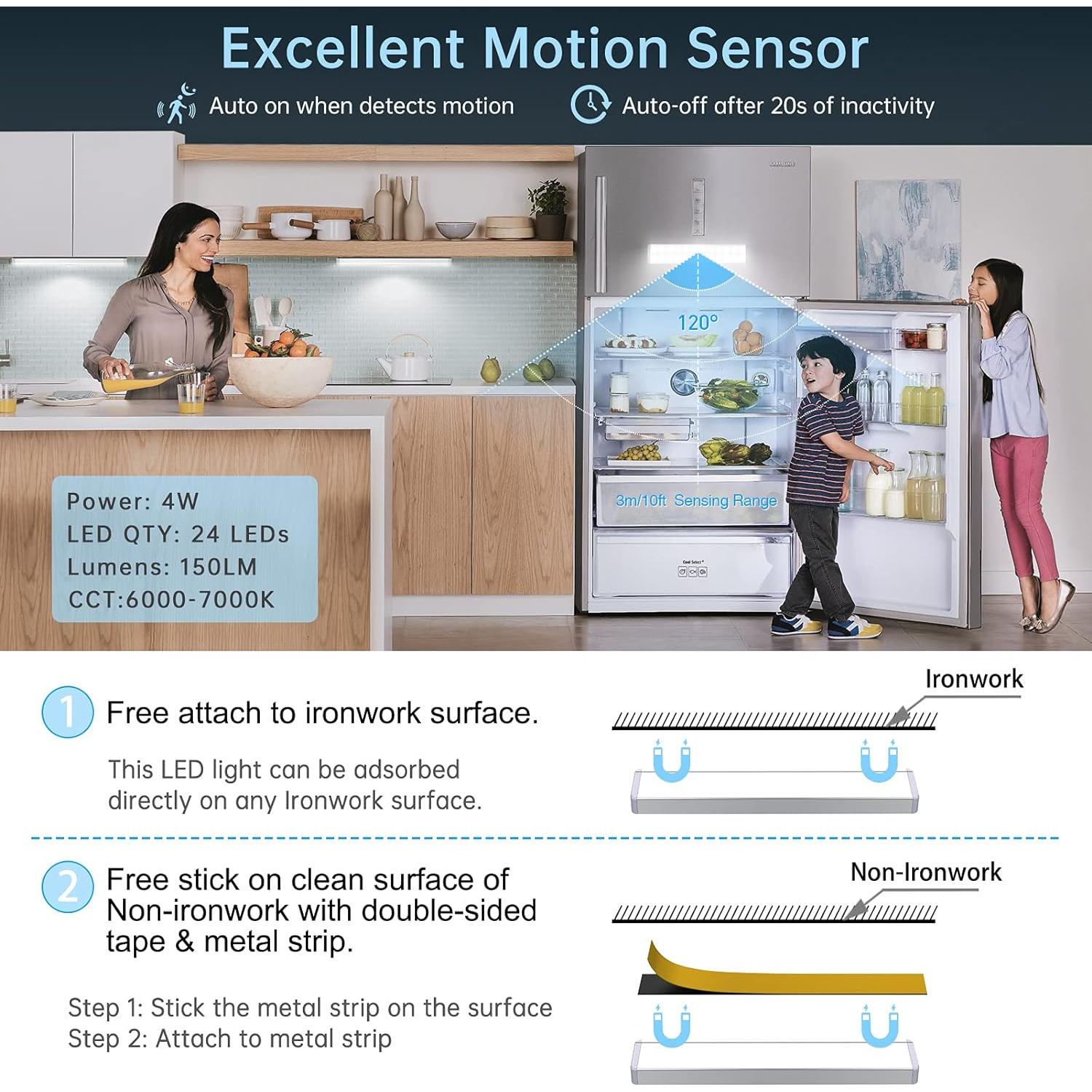 Luz LED con Sensor de Movimiento Lightbiz - 3 Piezas, 24 LEDs