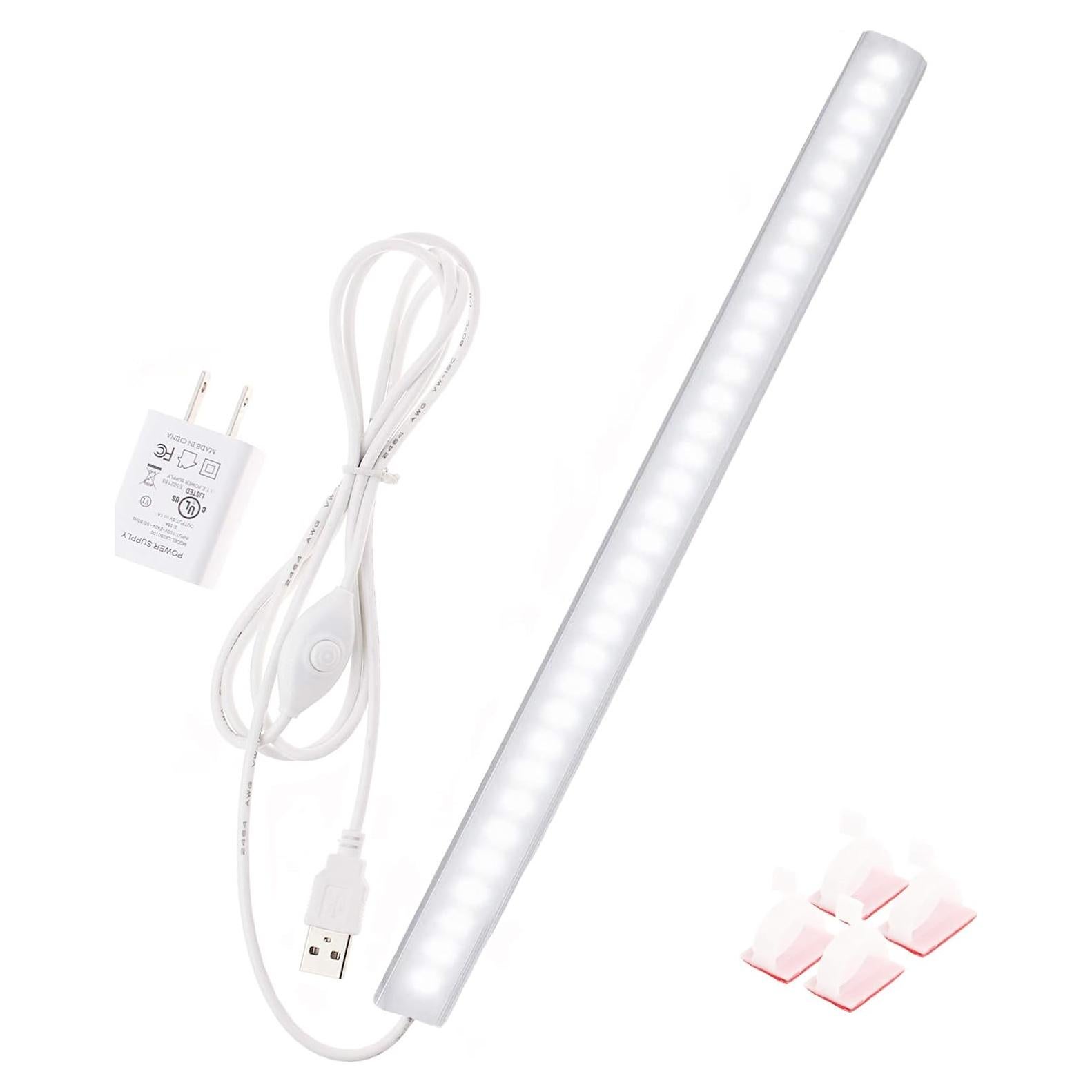 Luz LED Bajo Gabinete JUSJUBR 30 cm Regulable USB 6000K