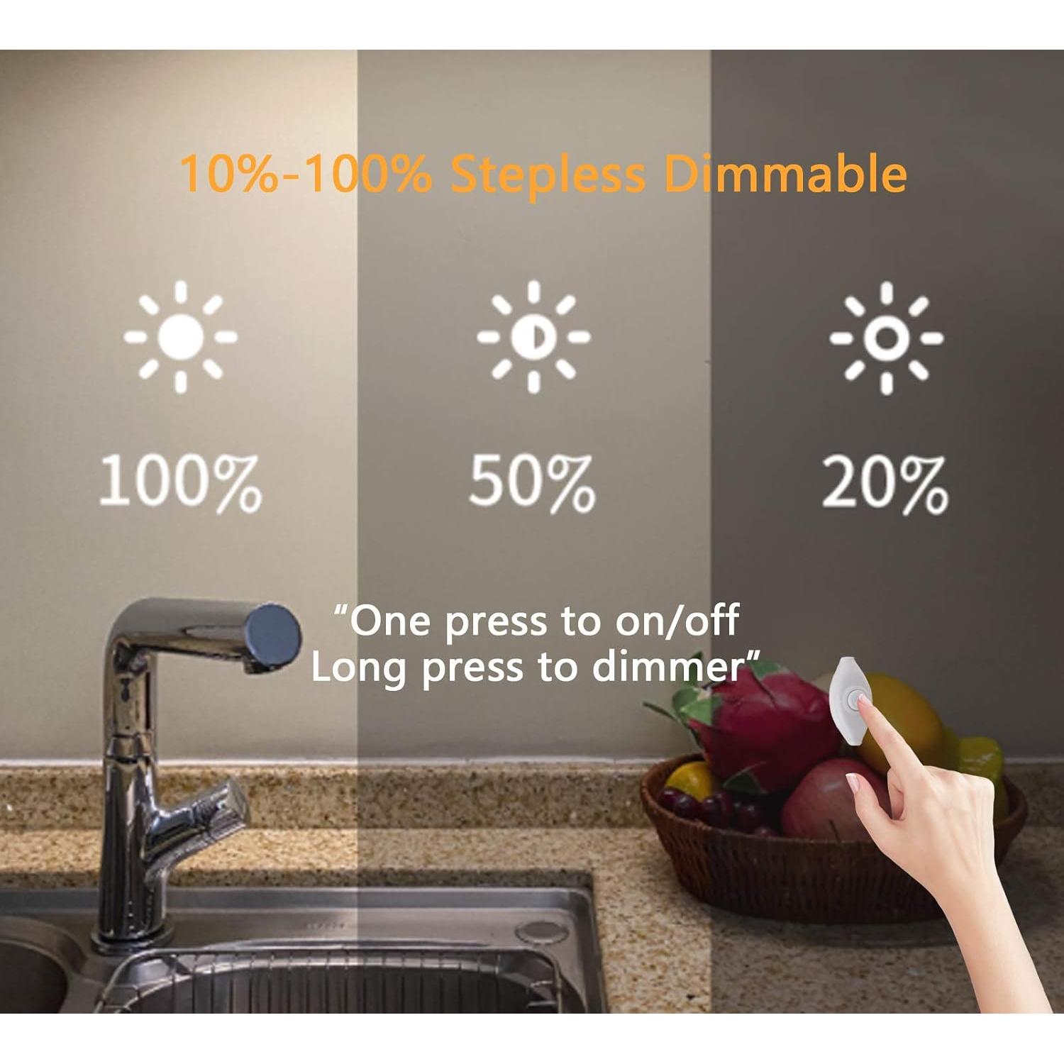 Luz LED Bajo Gabinete JUSJUBR 30 cm Regulable USB 6000K