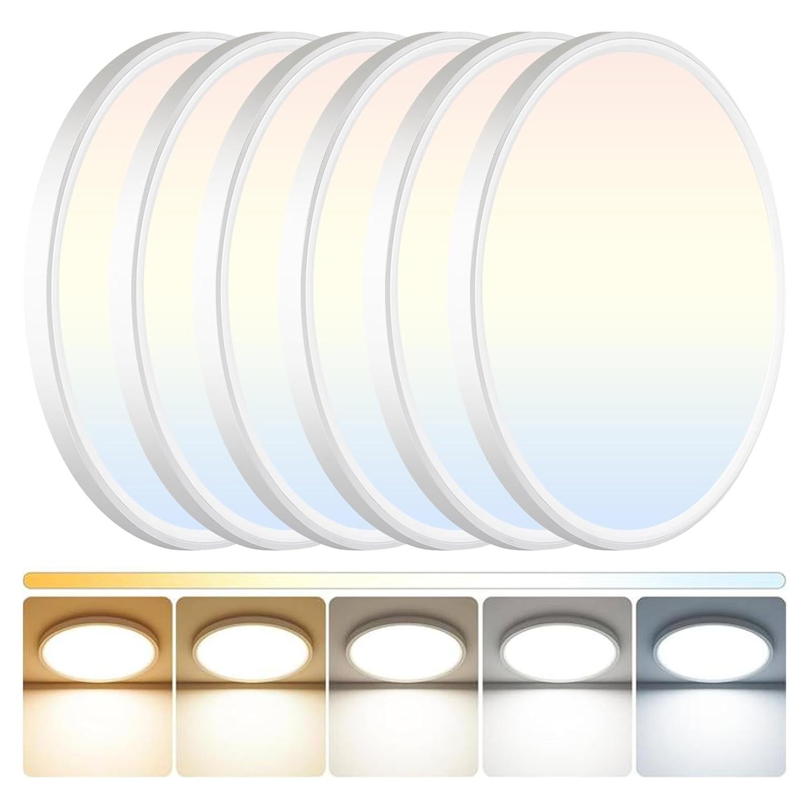 Luz de Techo LED DINGLILIGHTING 6Pack 24W Regulable 30.48cm