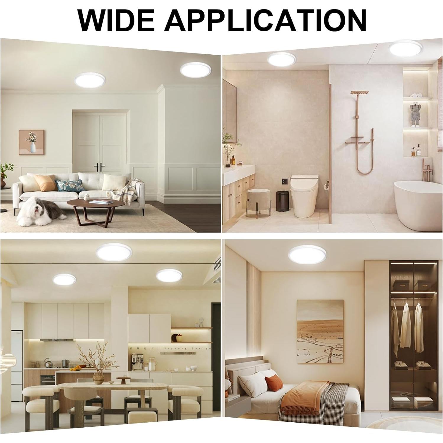 Luz de Techo LED DINGLILIGHTING 6Pack 24W Regulable 30.48cm