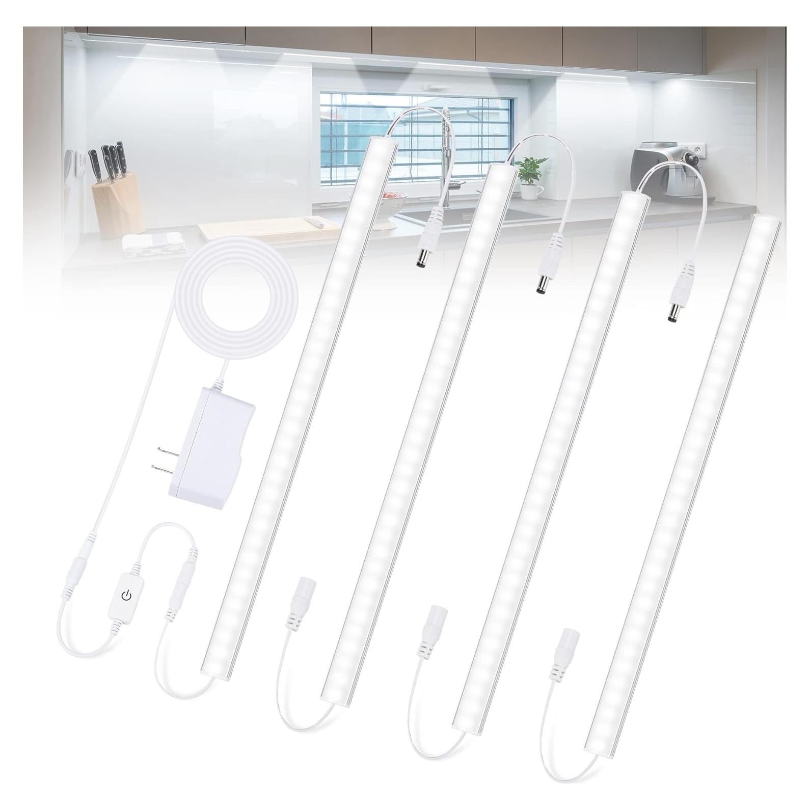 Luces Bajo Gabinete LED JUSJUBR 4x30.48cm Regulables 6000K