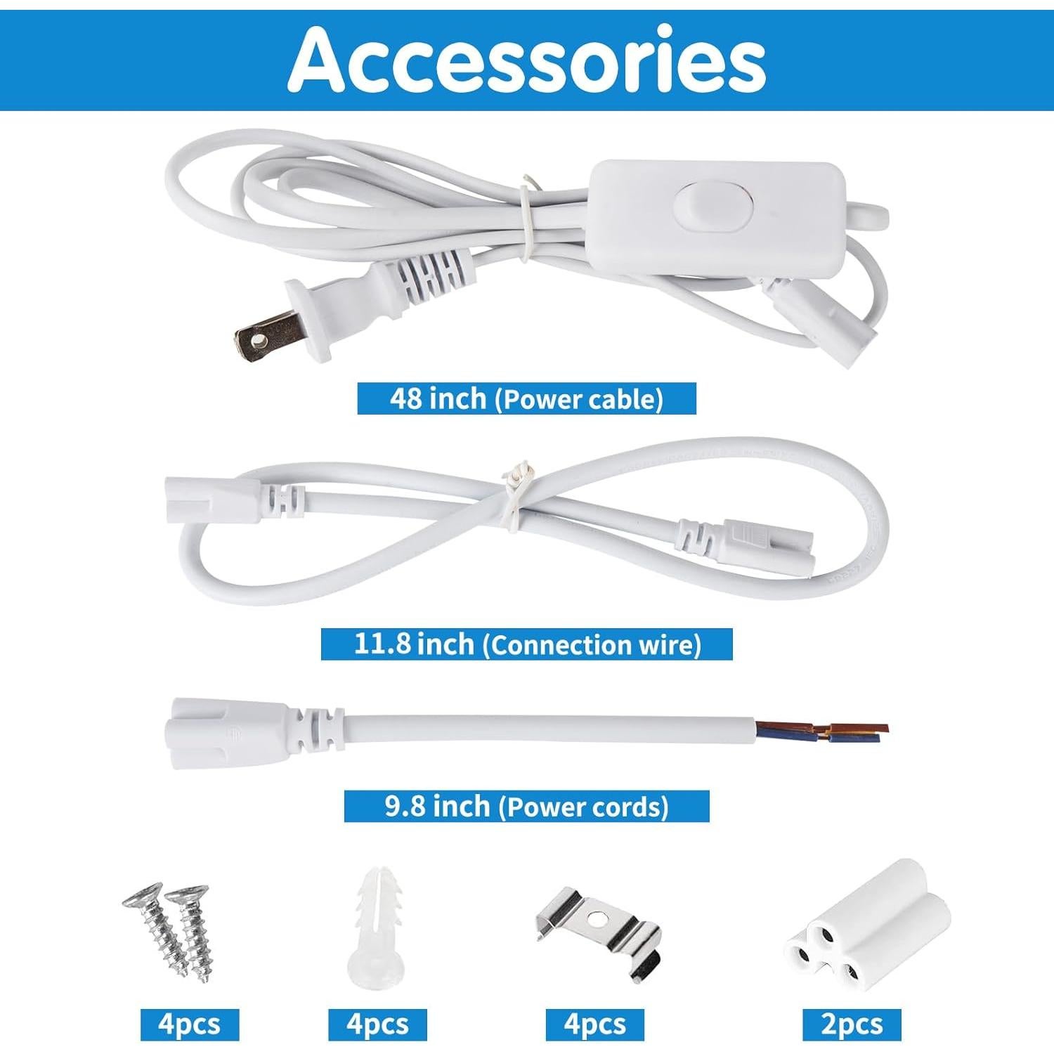 Luz de Taller LED 2FT AQIQUUT 25W 6500K 3200LM 2-Pack