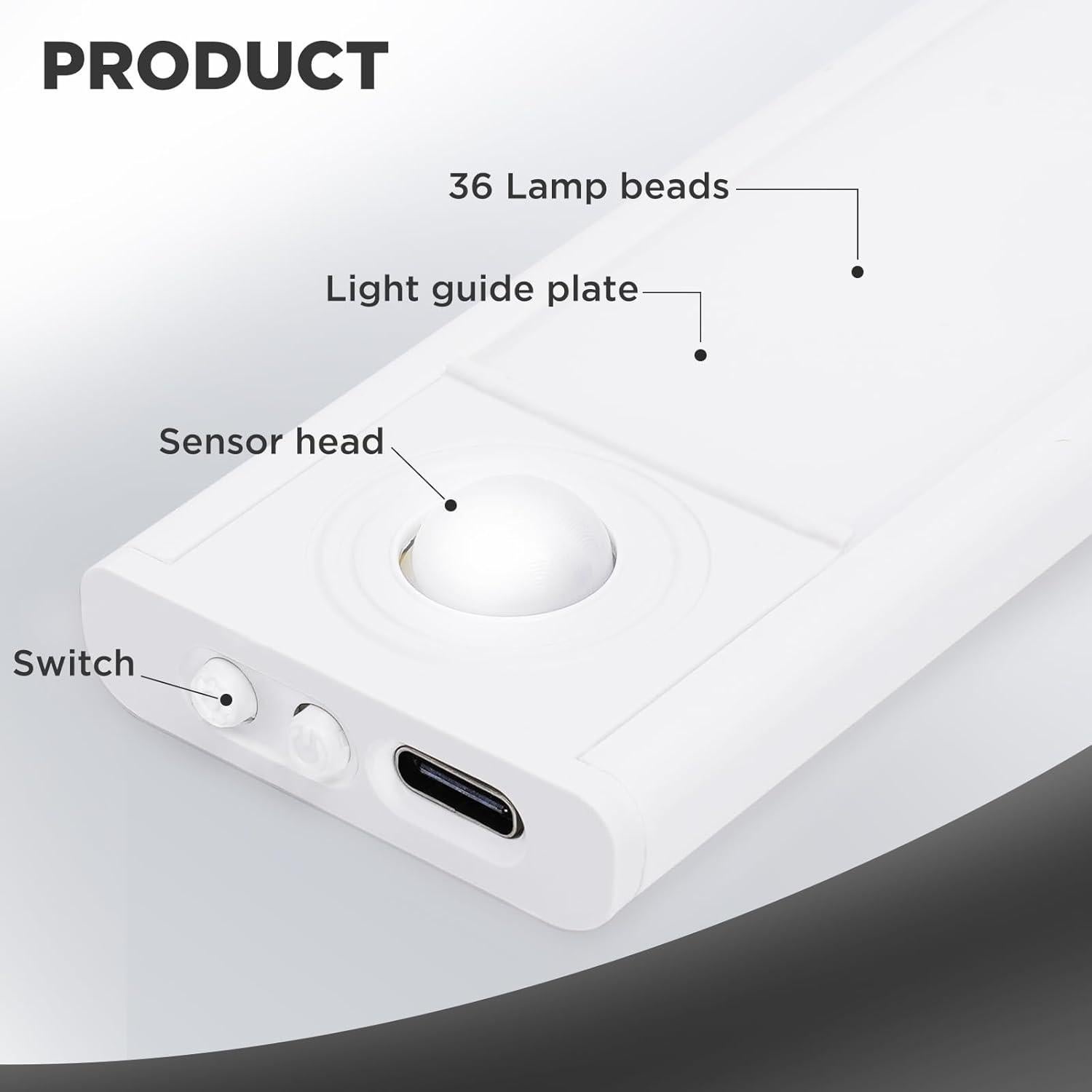 Luz Bajo Gabinete Recargable OMXDG 20.32cm con Sensor de Movimiento