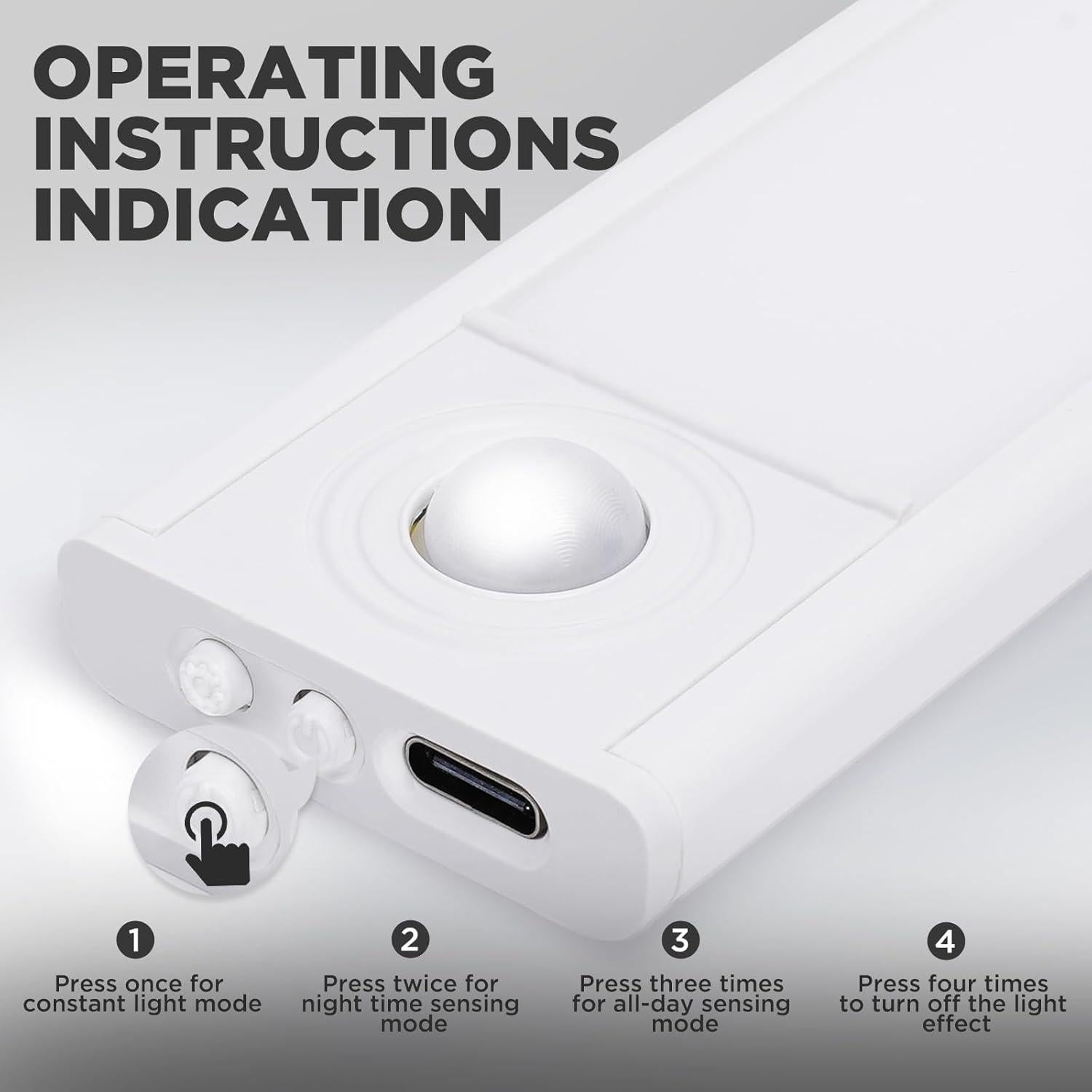 Luz Bajo Gabinete Recargable OMXDG 20.32cm con Sensor de Movimiento