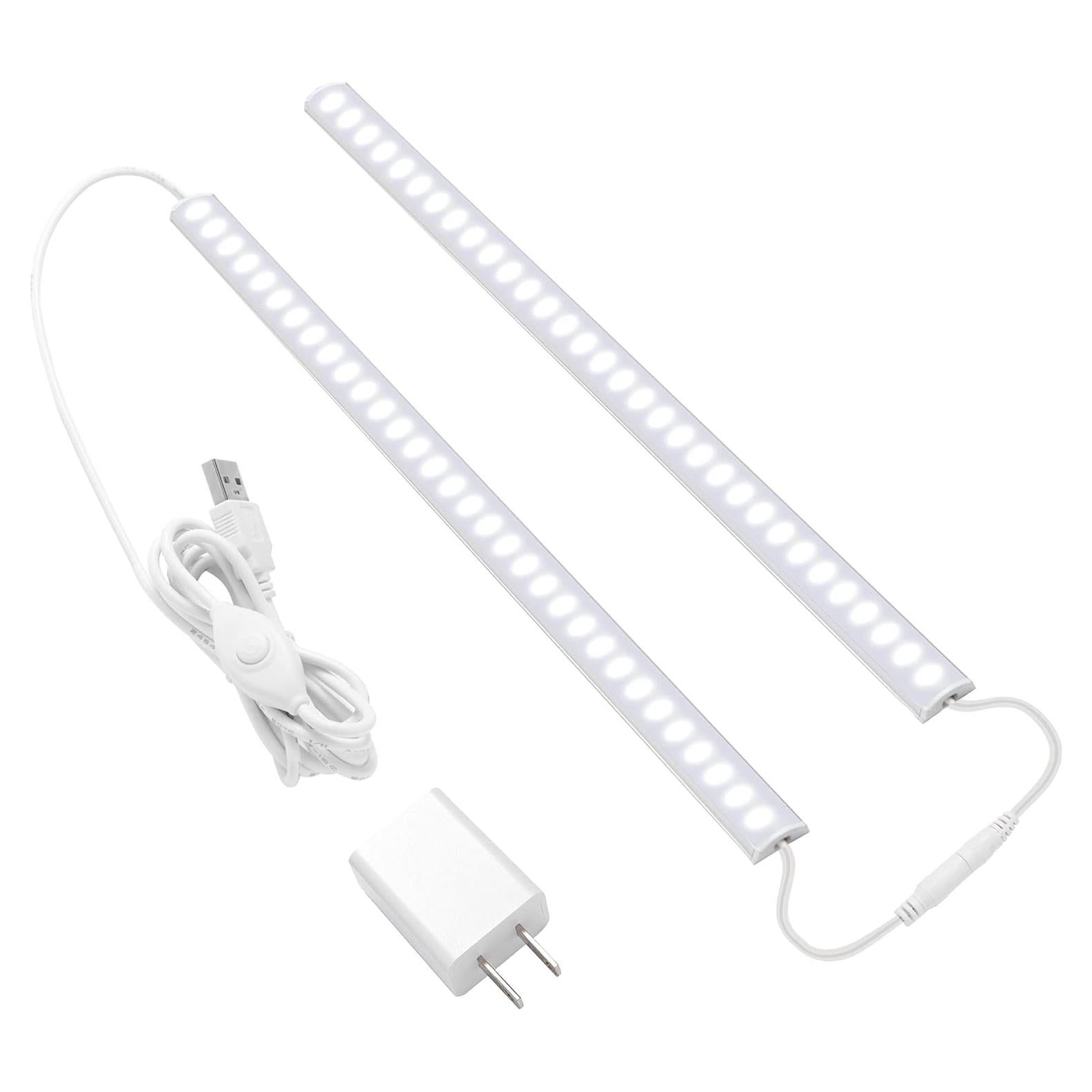 Iluminación LED Bajo Gabinete JUSJUBR 2 Piezas 30.48 cm USB