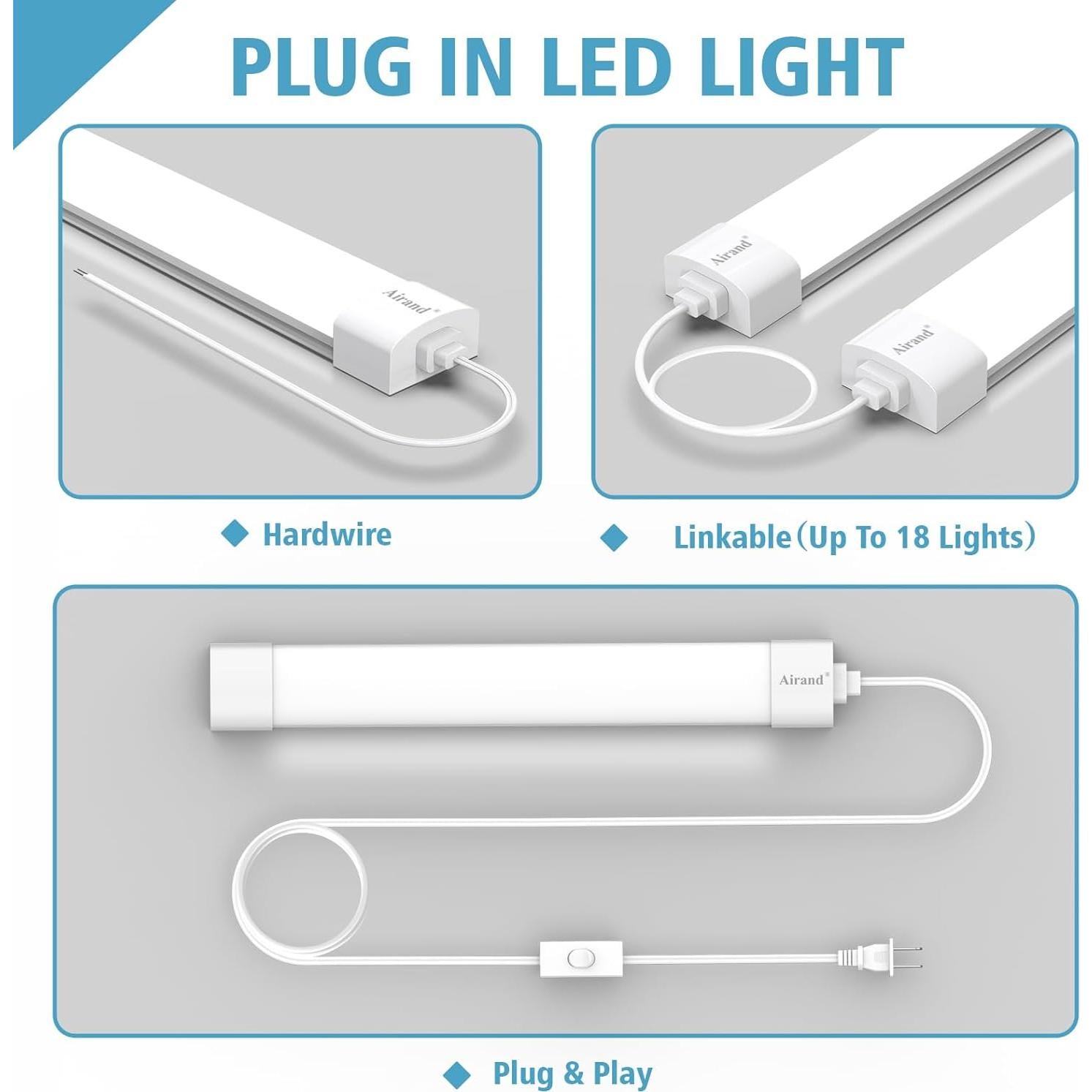 Luz de Techo LED Airand 16W 5000K Con Enchufe IP66