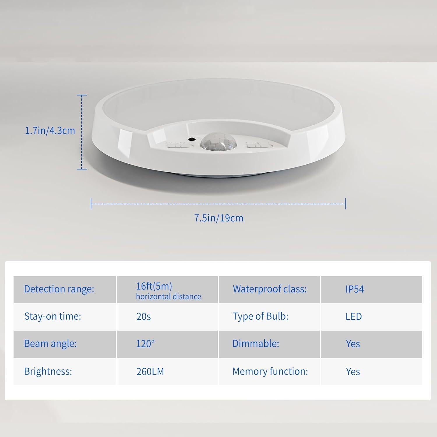 Luz de Techo LED Inalámbrica HM con Sensor de Movimiento 19cm