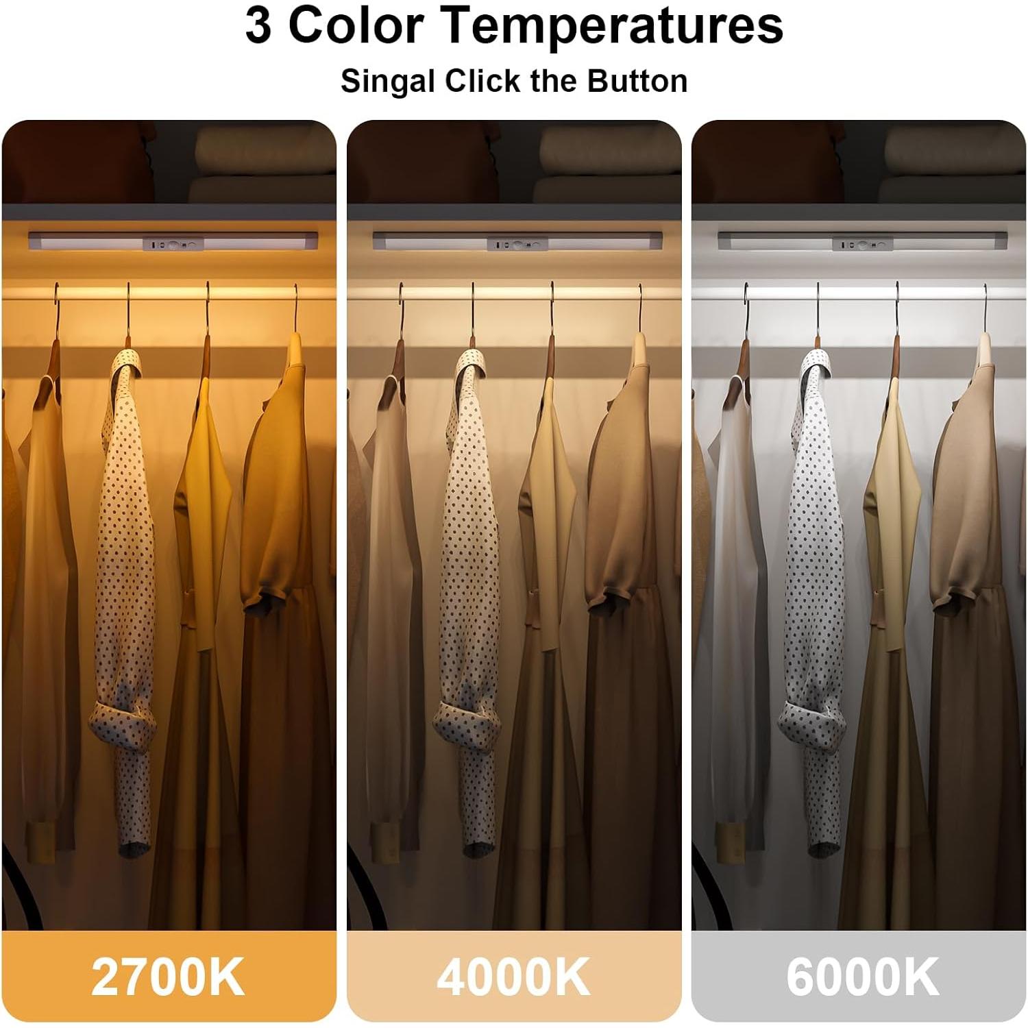 Luces de Armario WOBANE LED Recargables con Sensor de Movimiento 30cm