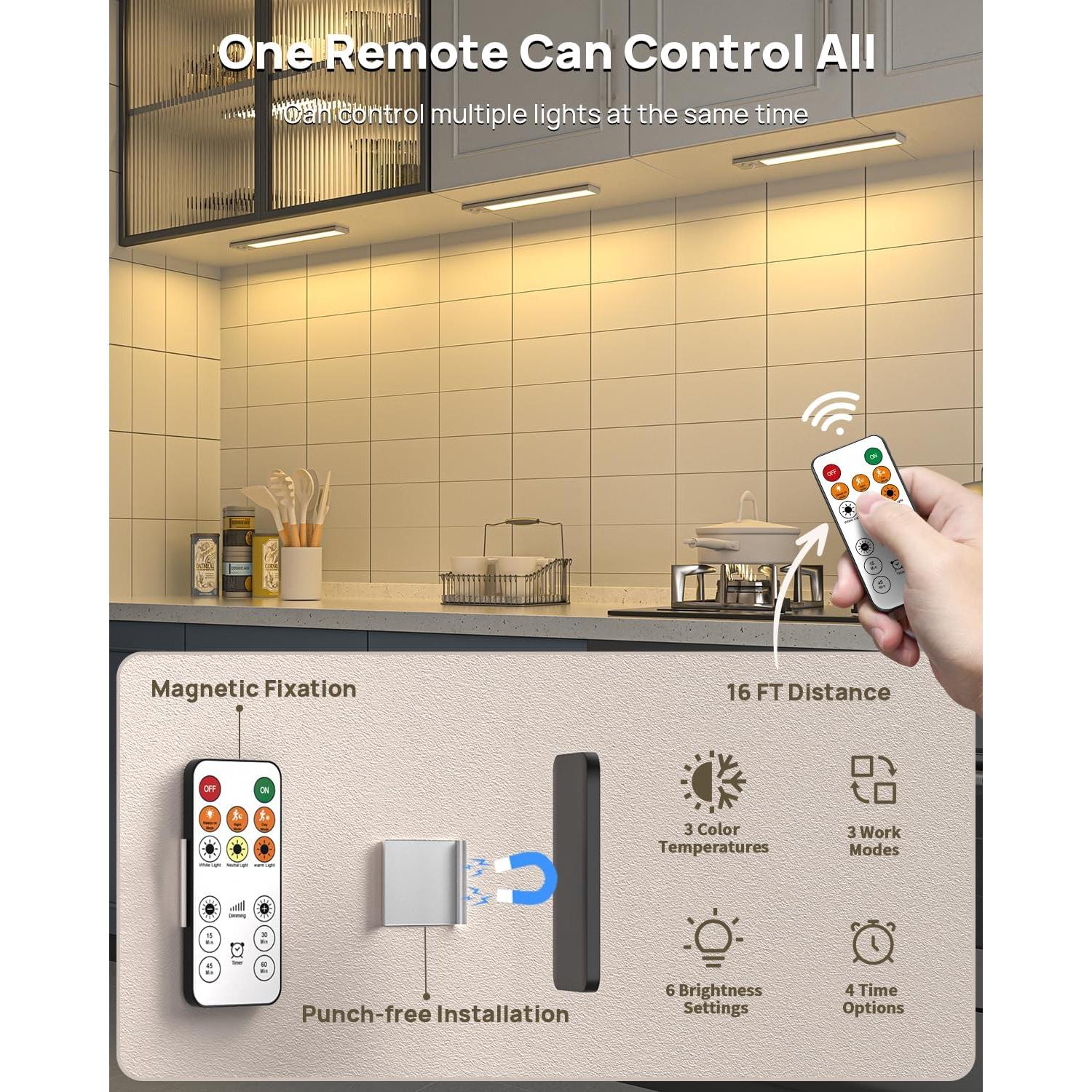 Iluminación Bajo Gabinete LENOMA 30.48cm 350 Lúmenes Control Remoto