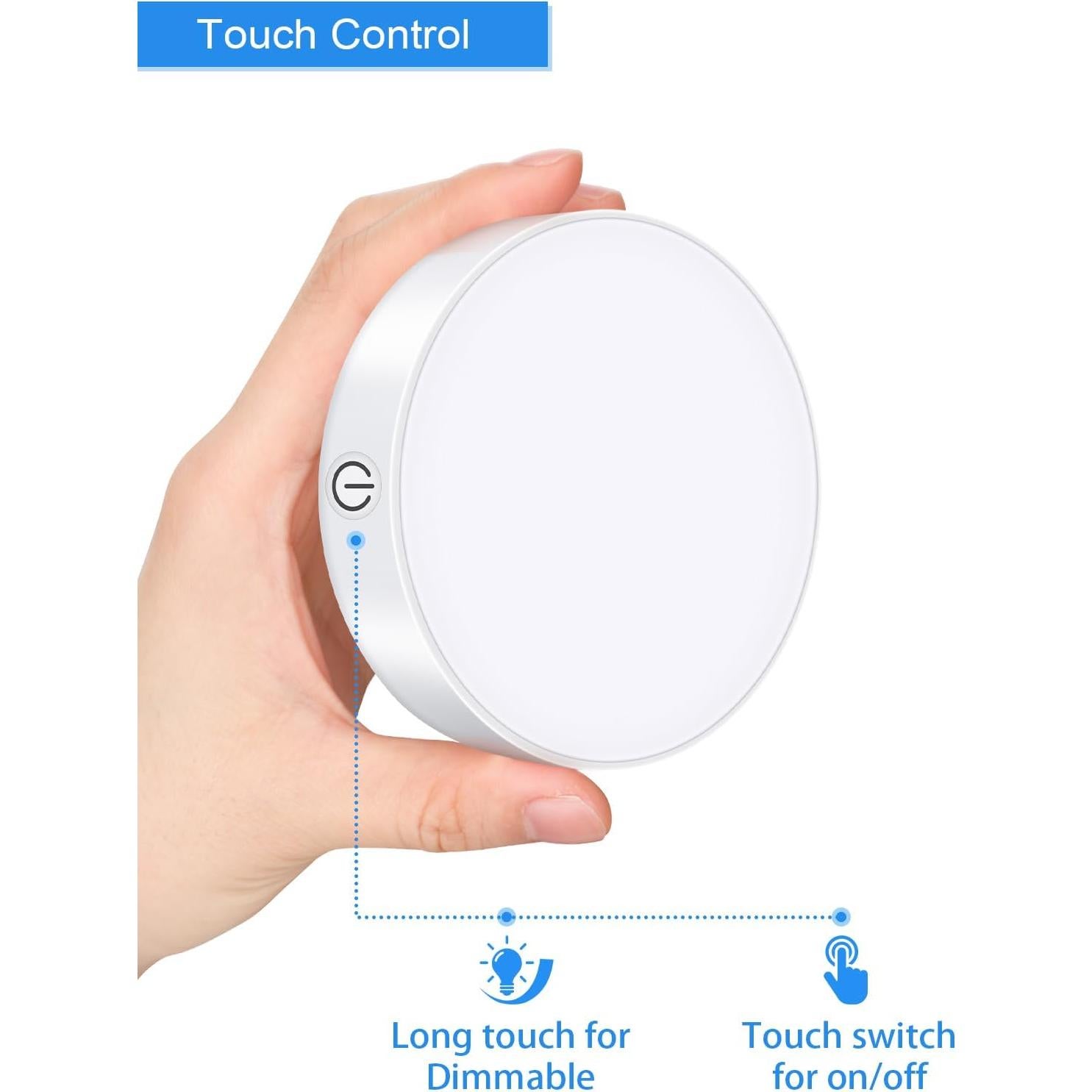 Luces Táctiles WILLED 3000K Regulables Recargables LED - 2 Piezas