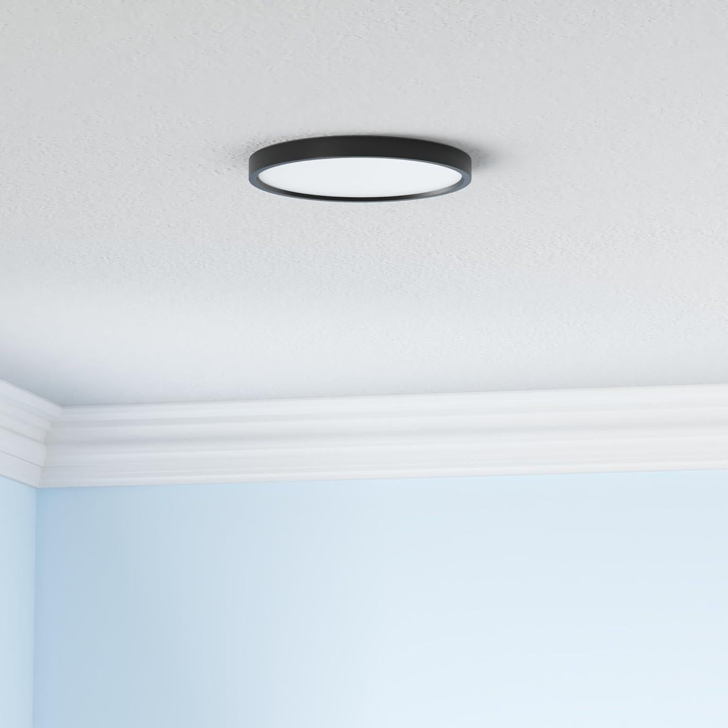 Luz de Techo LED TALOYA 18W 22.6 cm Negra Slim Luz de Día