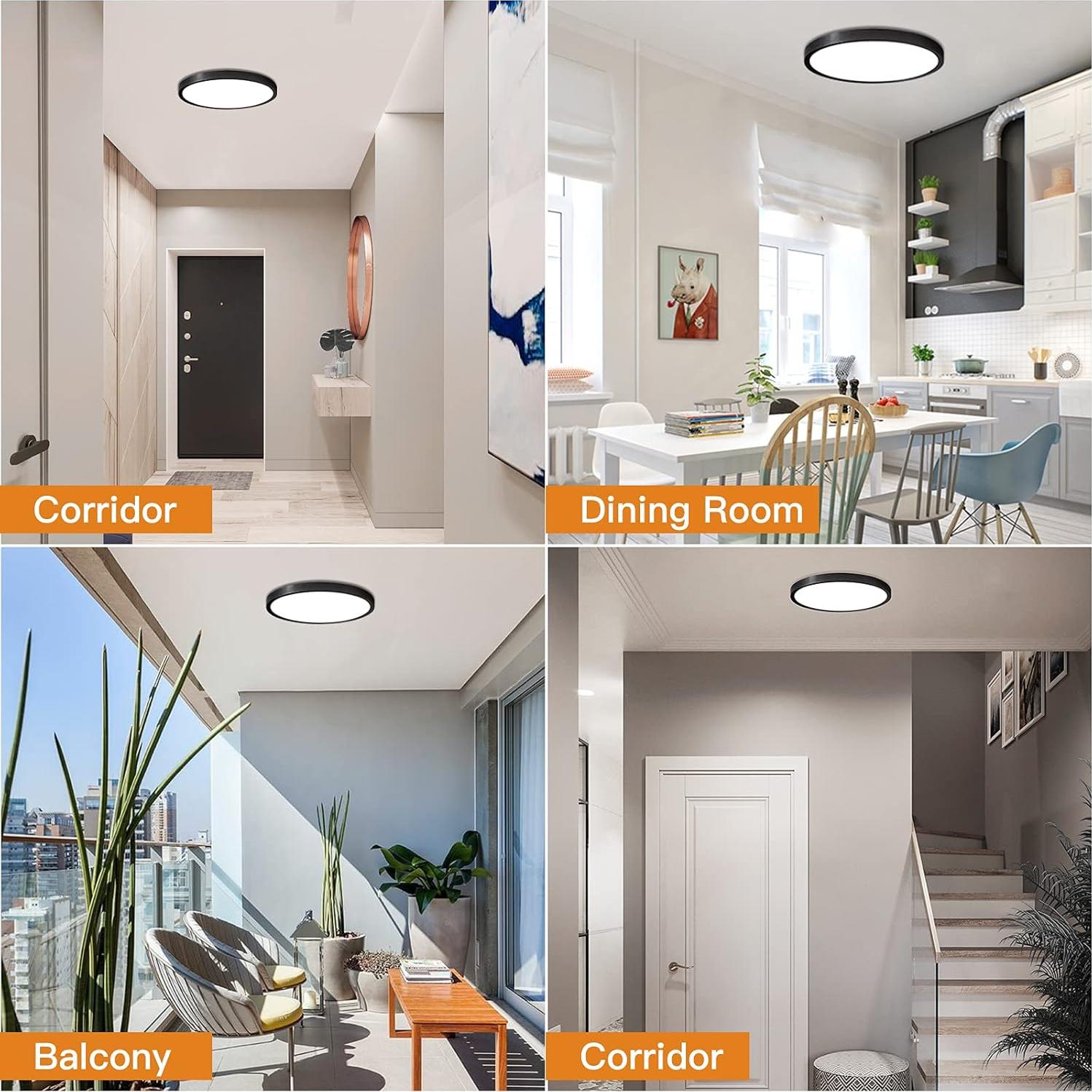 Luz de Techo LED TALOYA 18W 22.6 cm Negra Slim Luz de Día