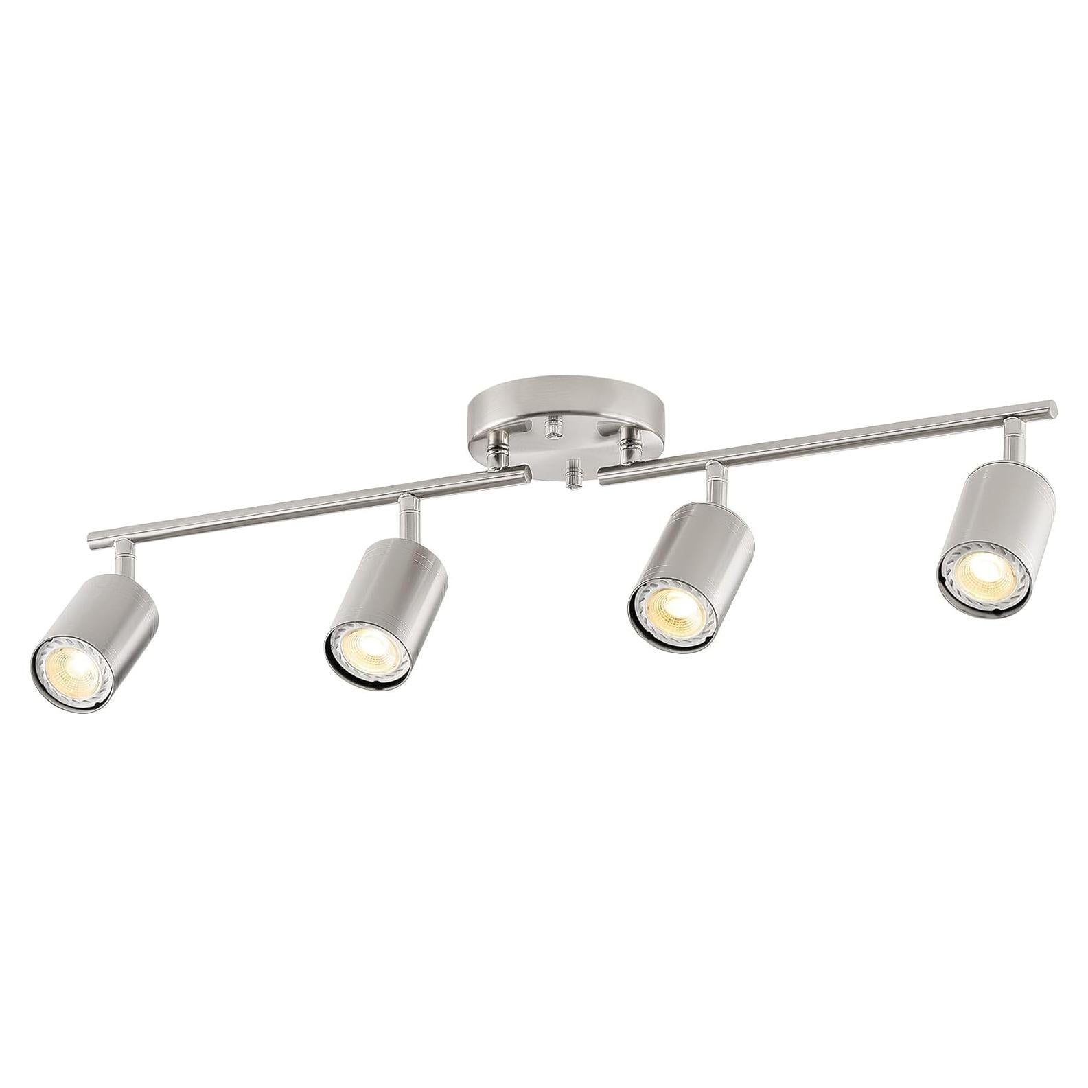 Foco de Techo LED 4 Luces VONLUCE Niquel Ajustable 3 Colores