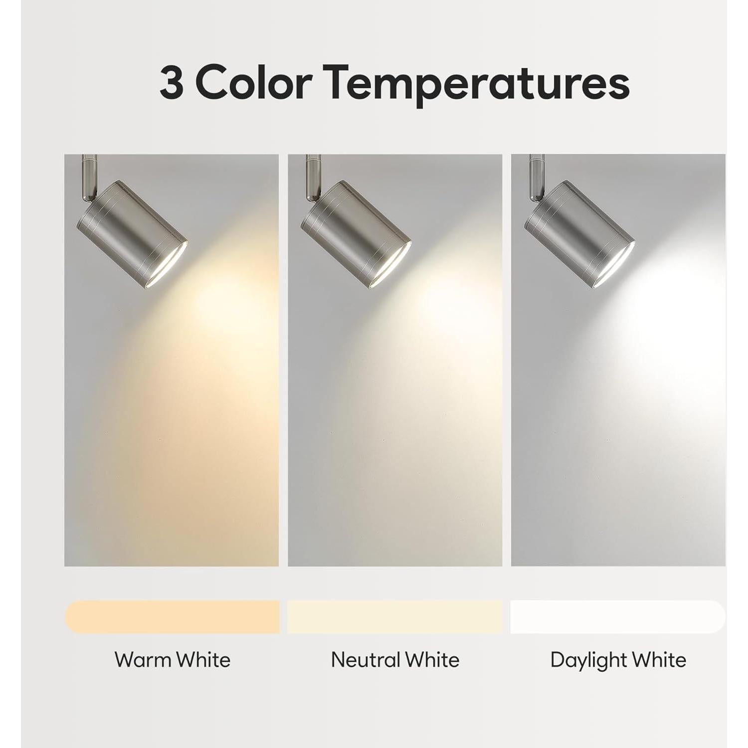 Foco de Techo LED 4 Luces VONLUCE Niquel Ajustable 3 Colores