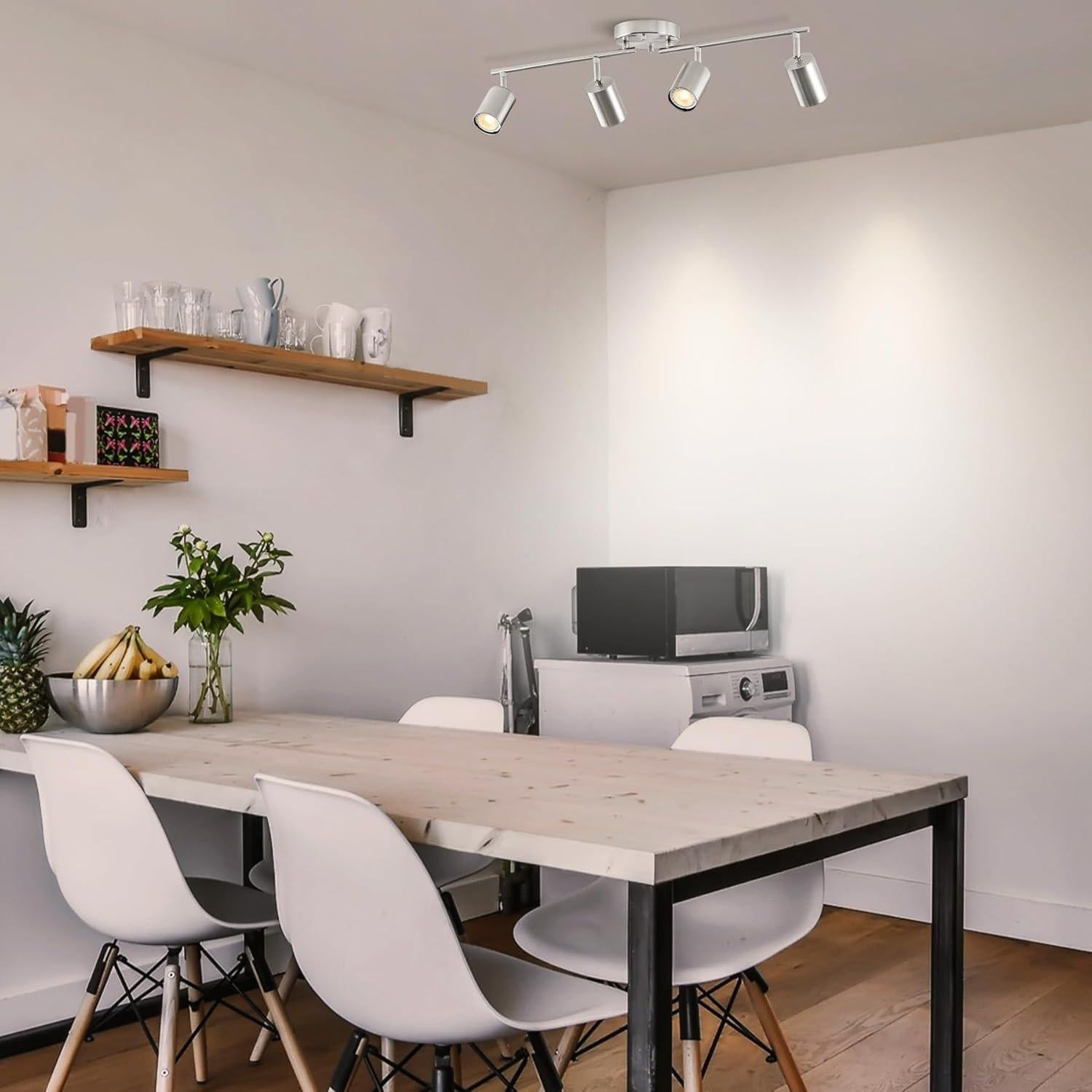 Foco de Techo LED 4 Luces VONLUCE Niquel Ajustable 3 Colores