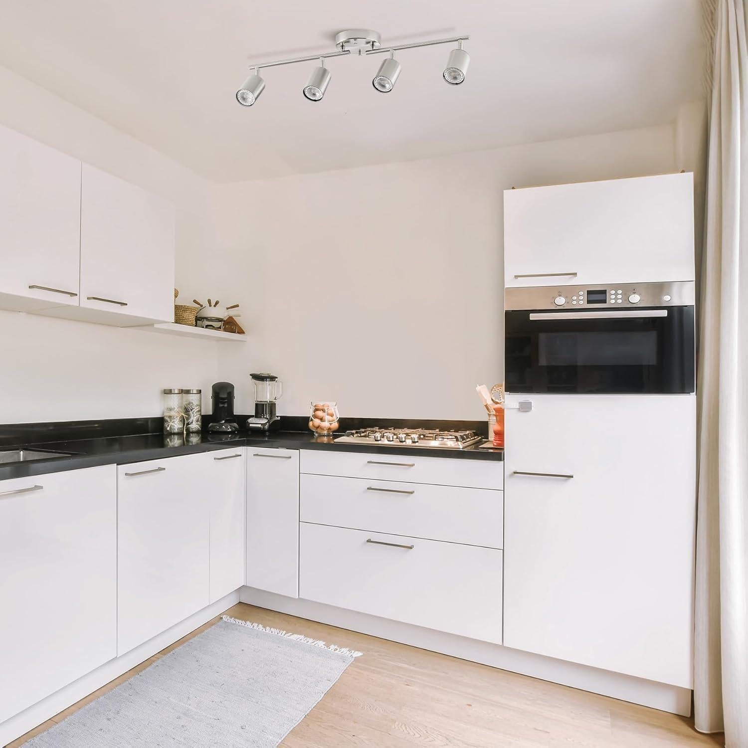 Foco de Techo LED 4 Luces VONLUCE Niquel Ajustable 3 Colores