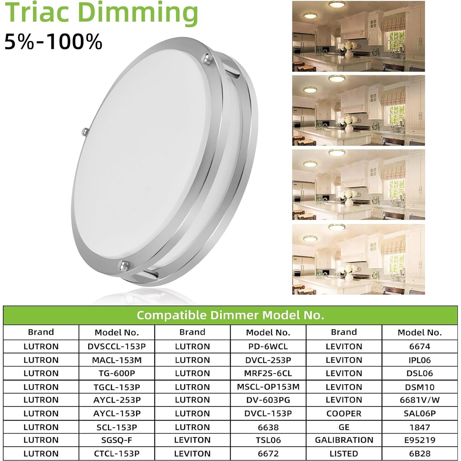 Luz de Techo LED Hykolity 25.4 cm 17W Regulable 1100lm