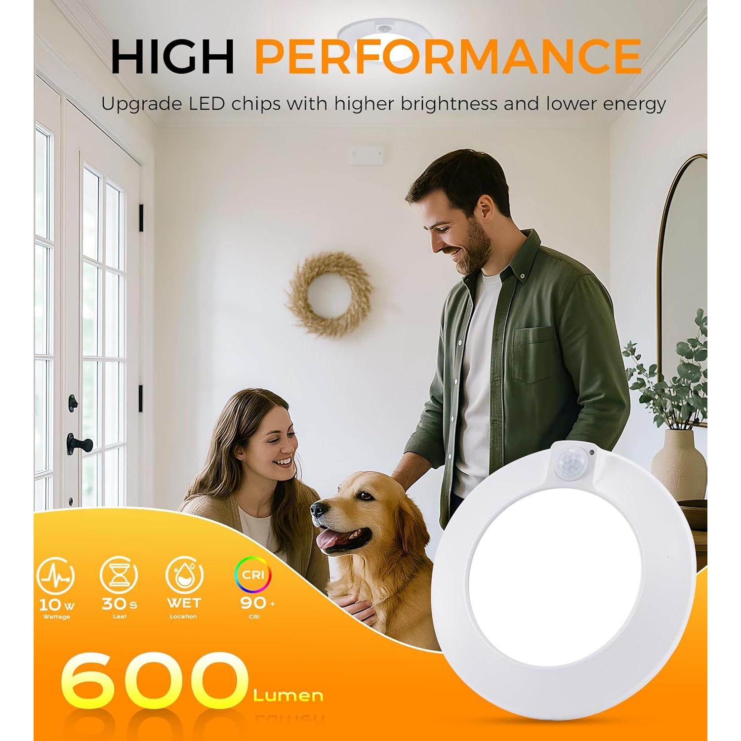 Luz de Techo LED CLOUDY BAY 10W con Sensor de Movimiento 5000K