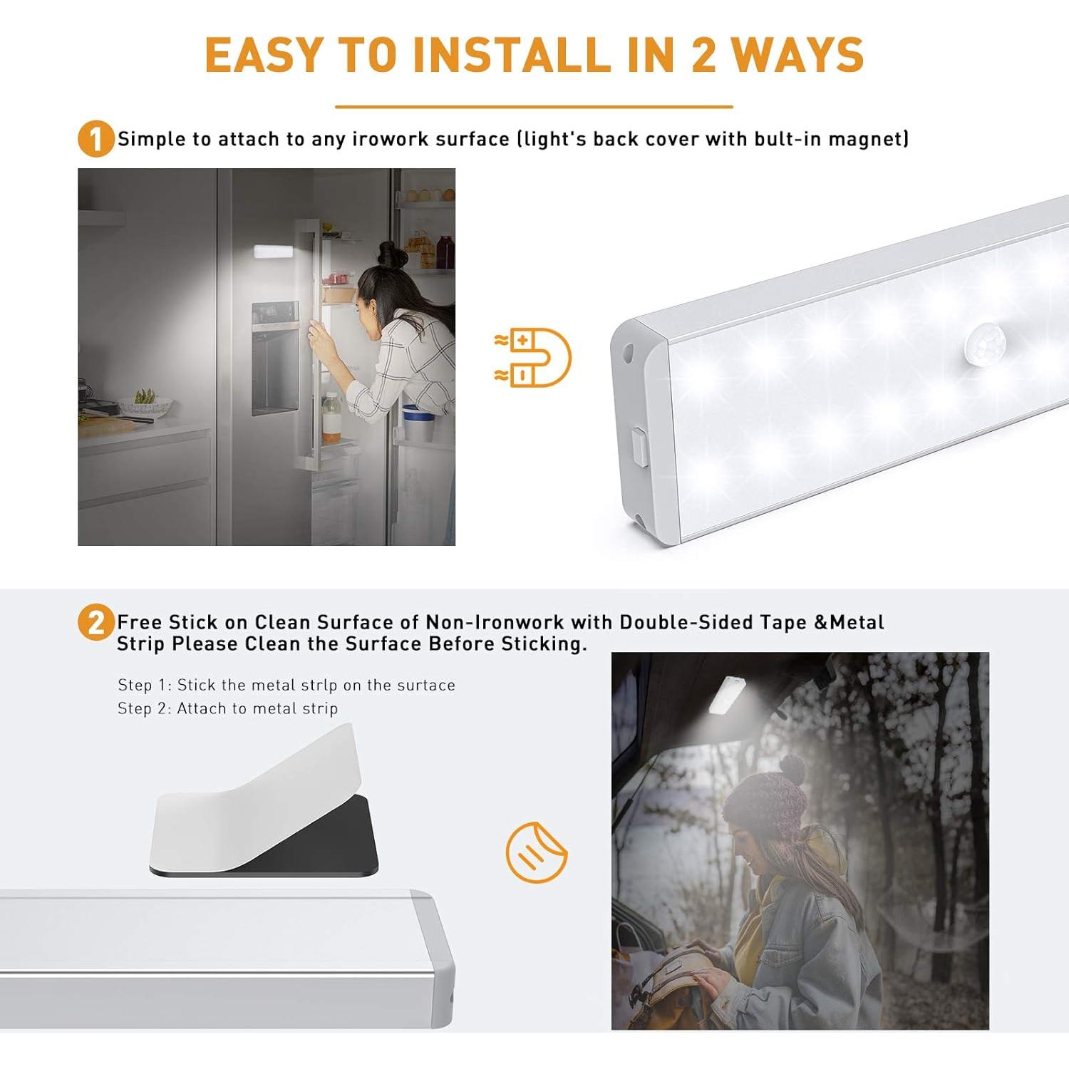 Luz LED recargable Lightbiz 5 Pcs con sensor y control remoto