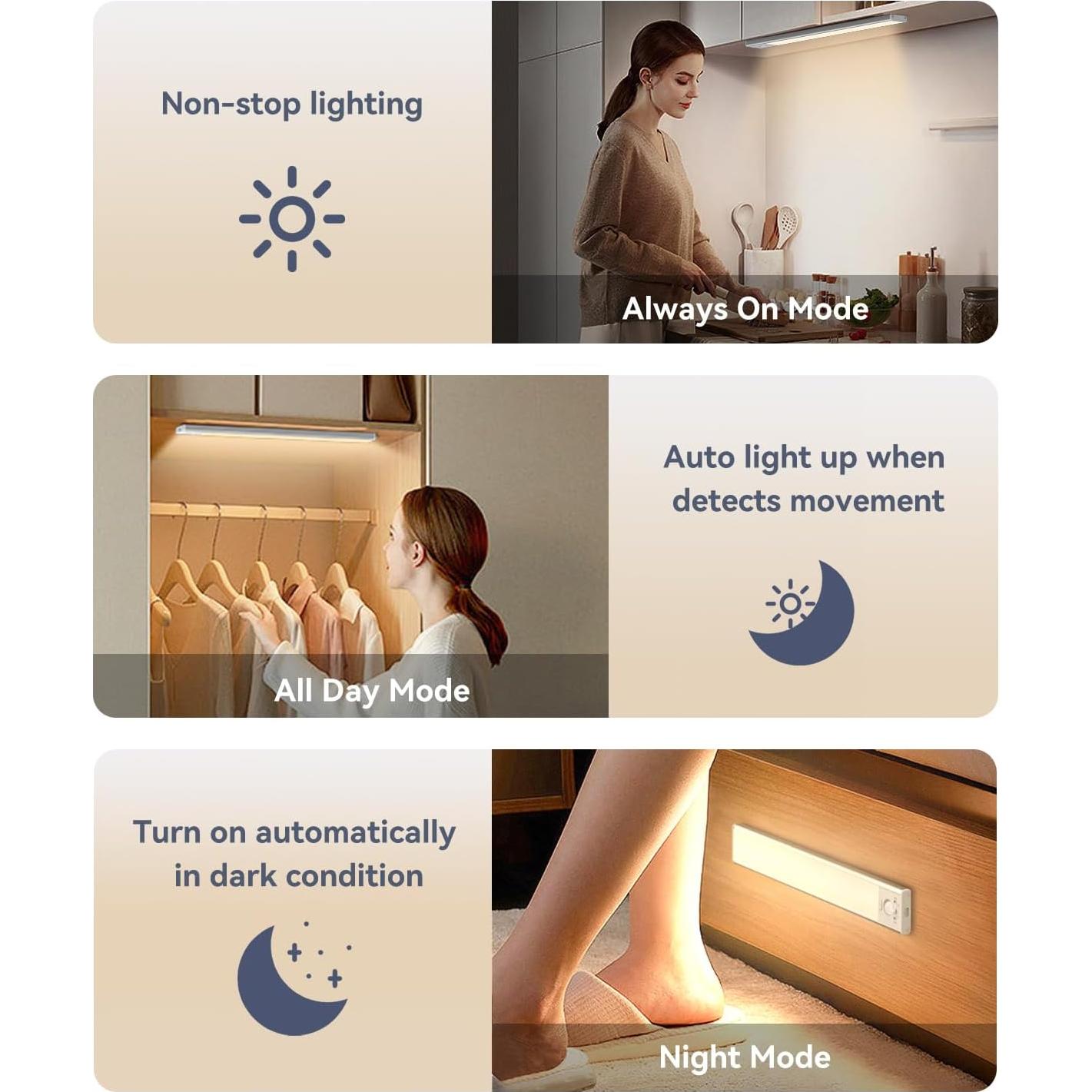 Luz LED Bajo Gabinete DiDiSky 20cm con Sensor de Movimiento