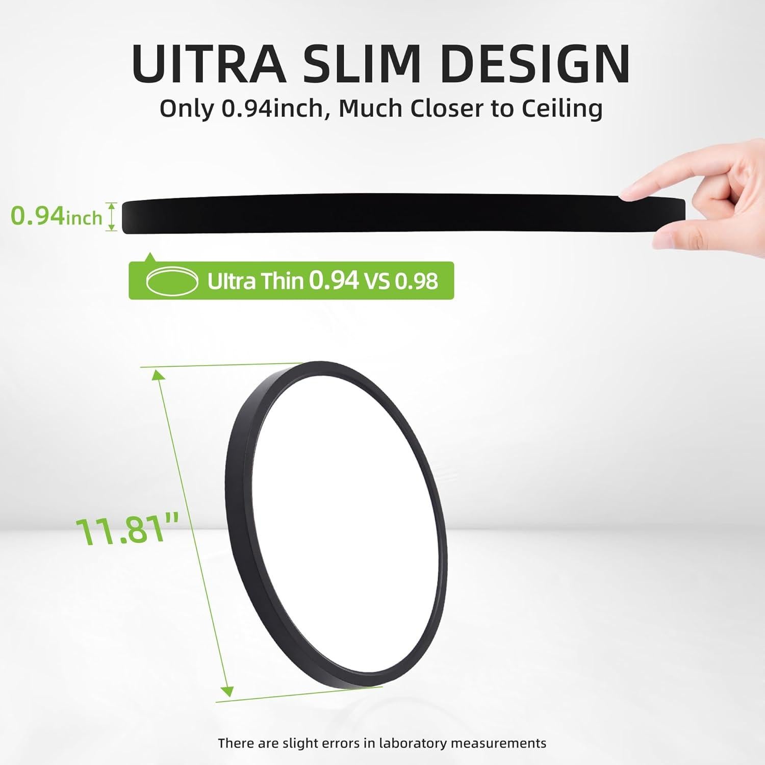 Luz de Techo LED Hykolity 30.48 cm 24W CCT Seleccionable Negro