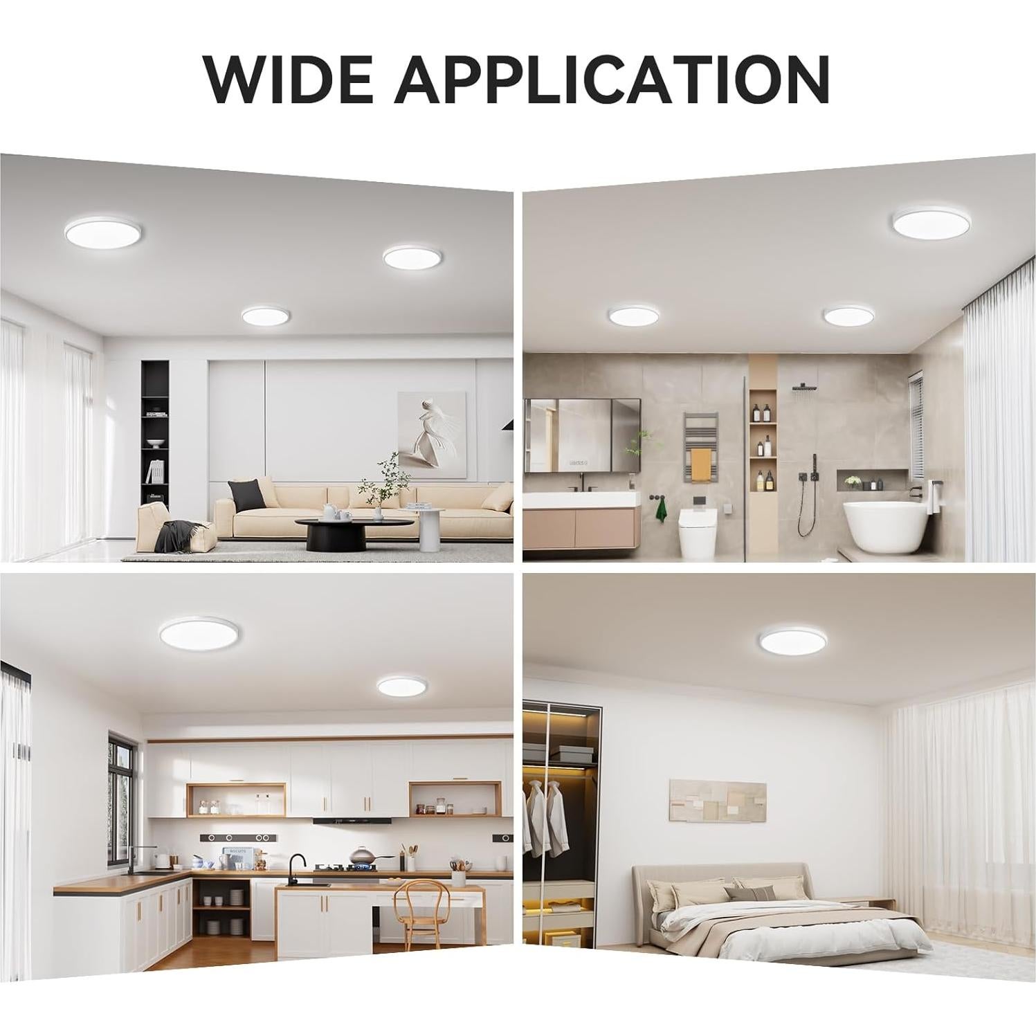 Luz de Techo LED Empotrada WKONCLDY 30 cm 3200lm 5000K 6P