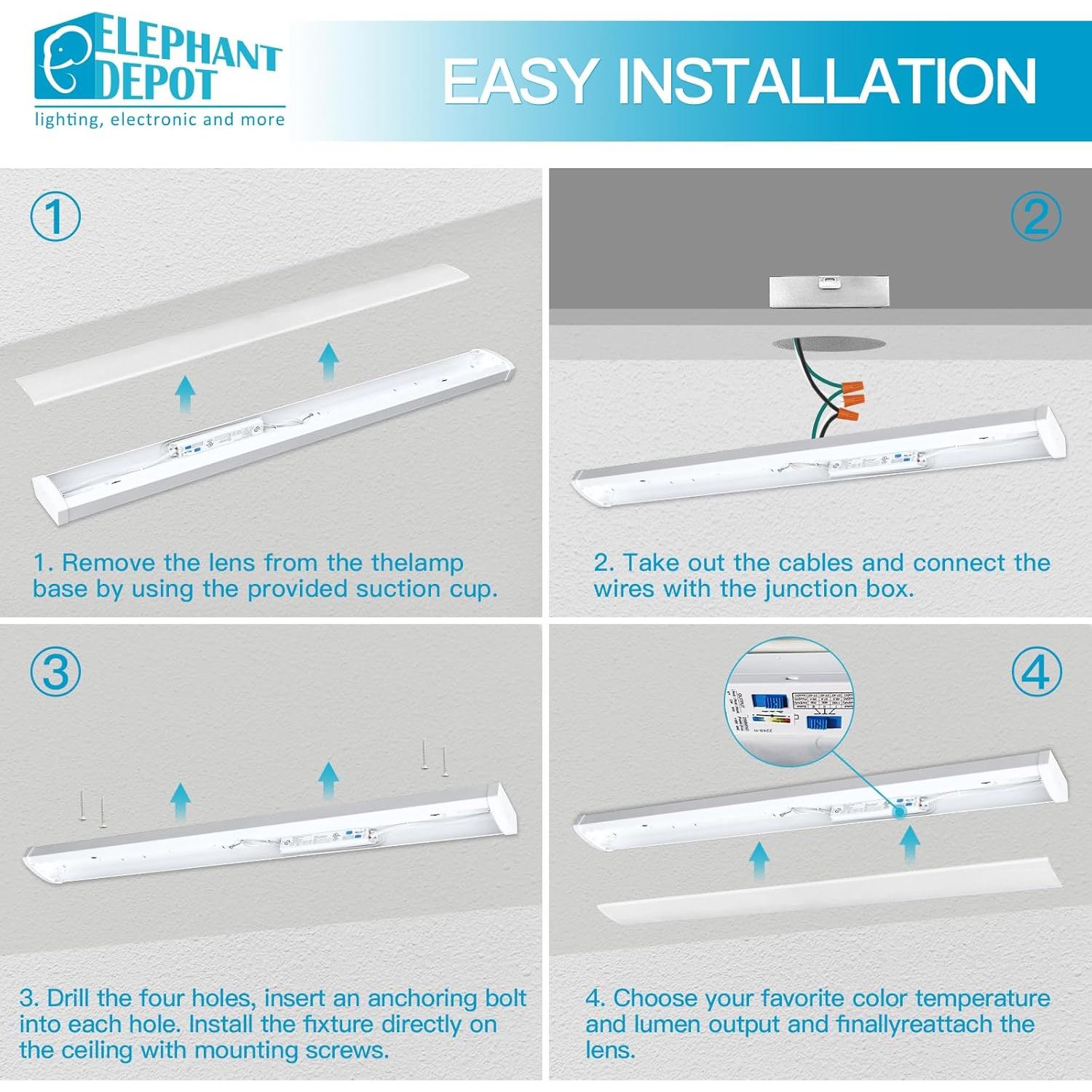 Luminaria LED Envolvente 4 Pies Elephant Depot 6210LM 3 CCT