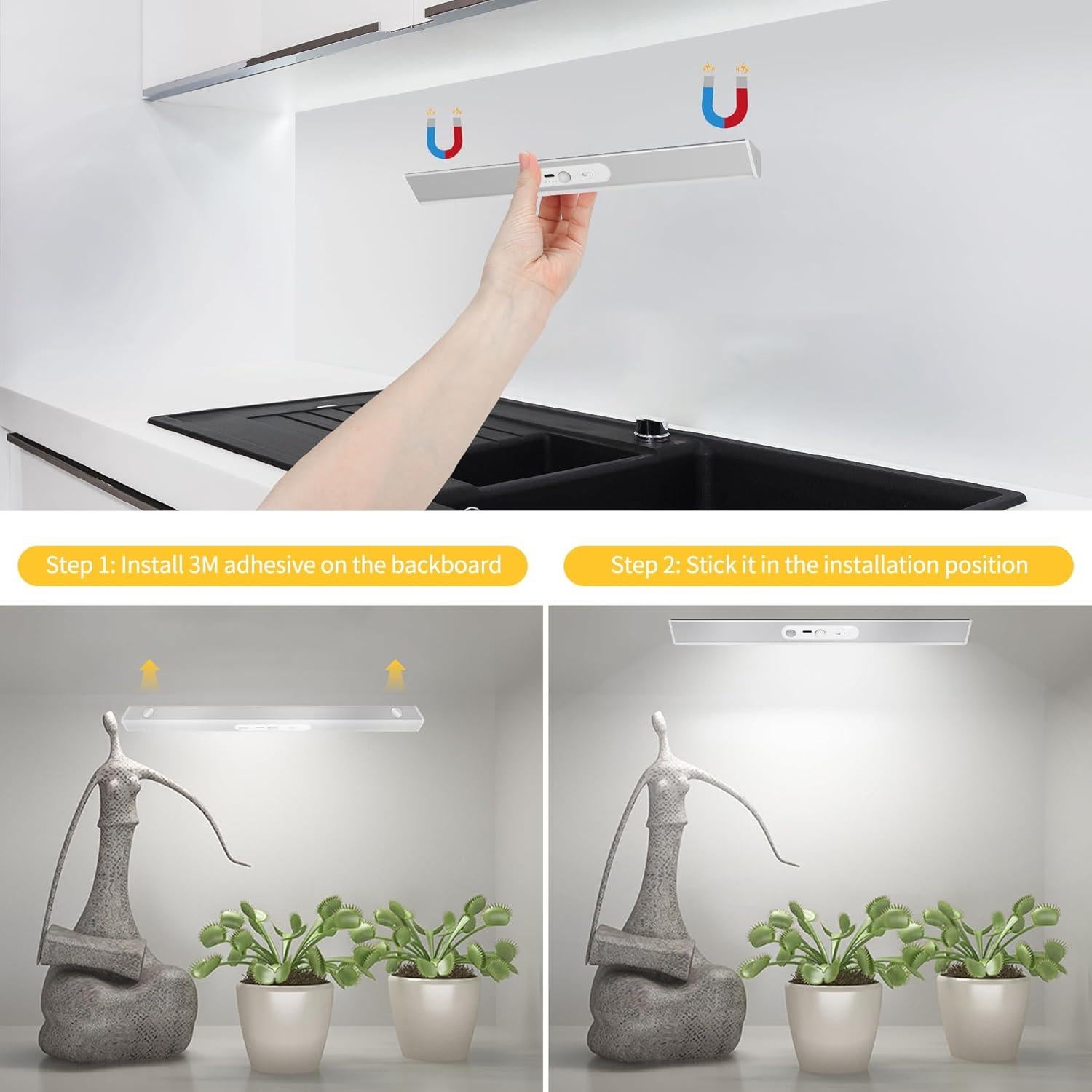 Luces LED Bajo Gabinete MEKKLEON 30cm Inalámbricas con Control Remoto