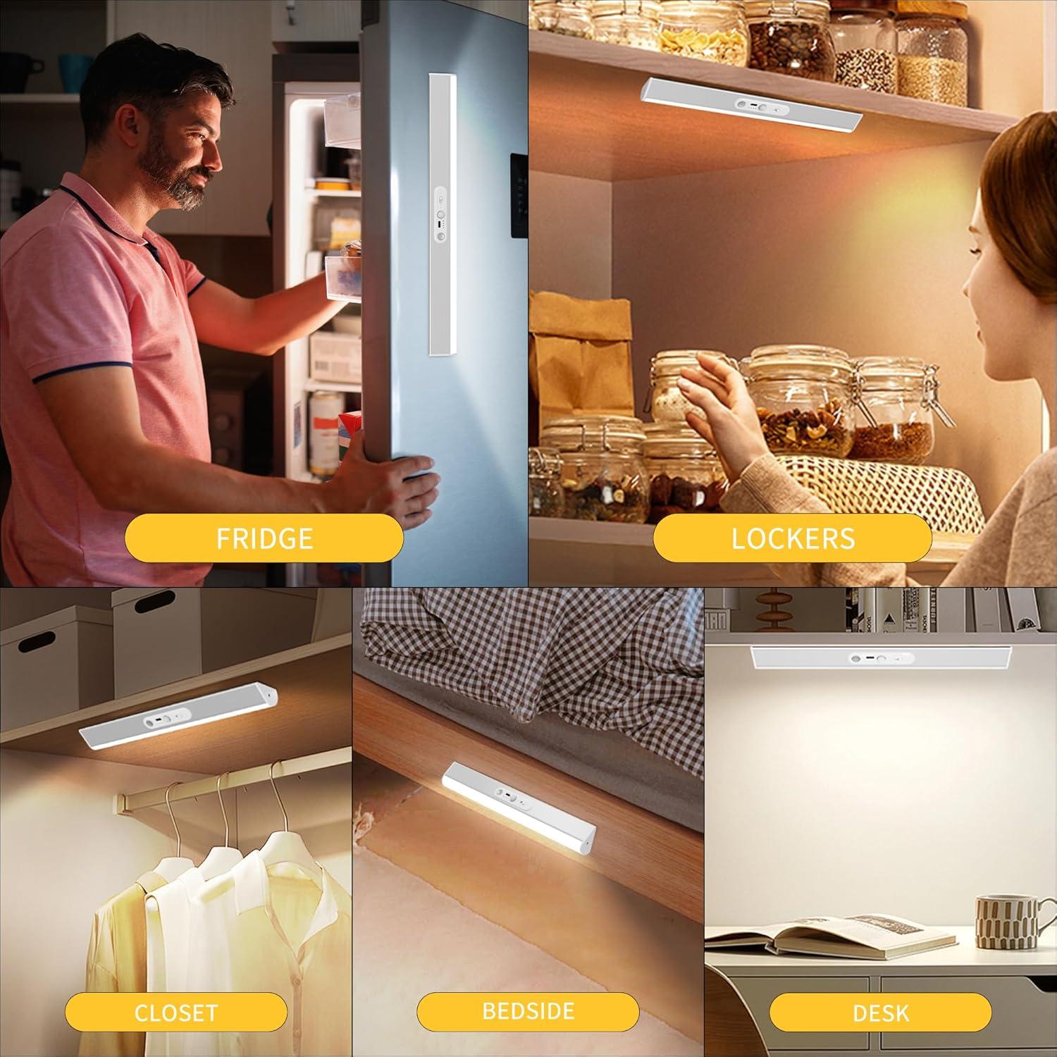 Luces LED Bajo Gabinete MEKKLEON 30cm Inalámbricas con Control Remoto