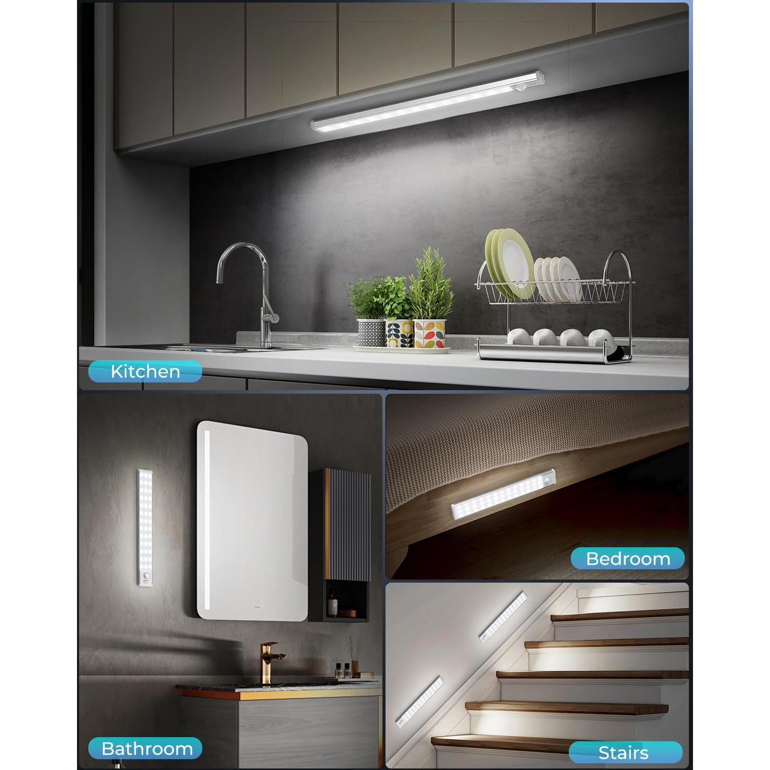 Iluminación Bajo Gabinete OTWKAY 10.5" con Sensor Movimiento - Paquete de 2