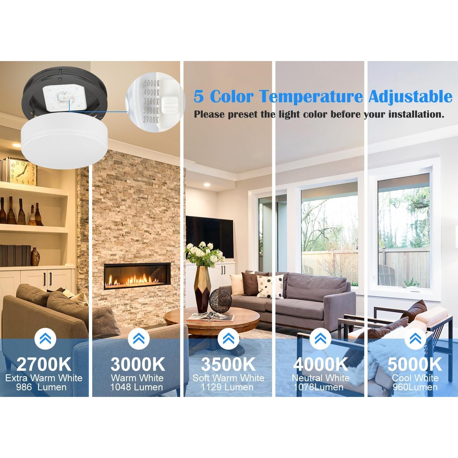 Lámpara de Techo LED 10" Negra Mate 17W 5CCT Faymart