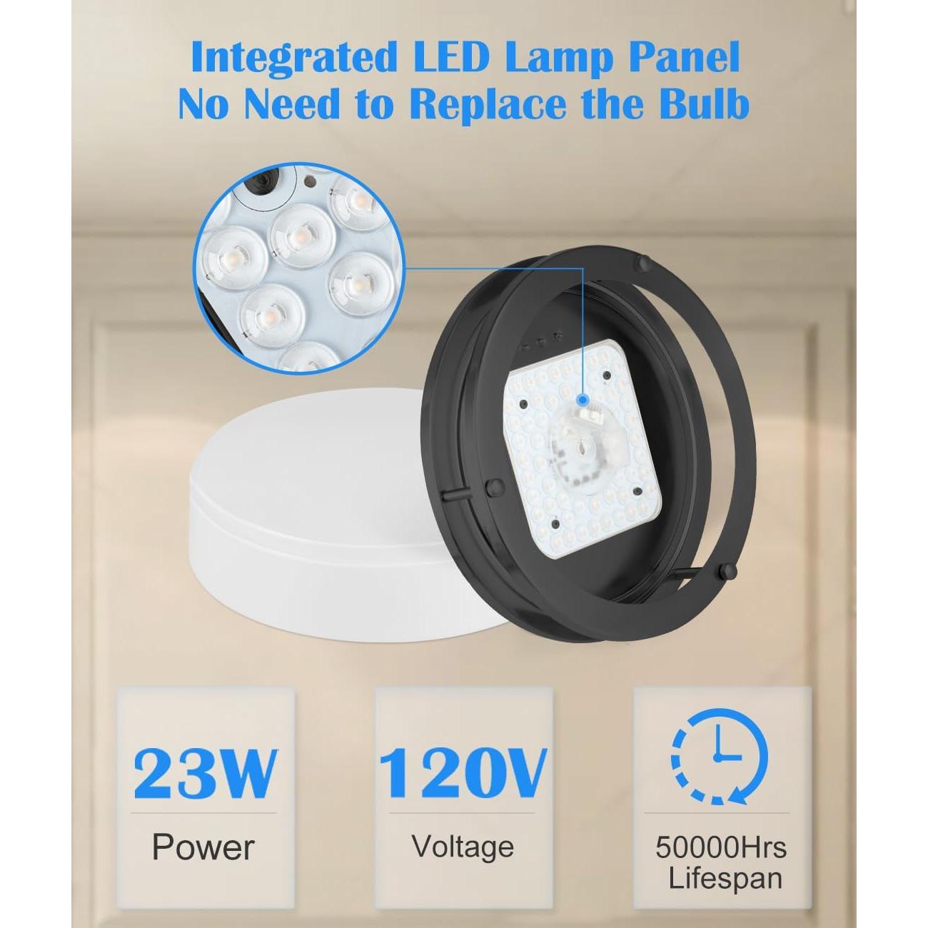 Lámpara de Techo LED 10" Negra Mate 17W 5CCT Faymart