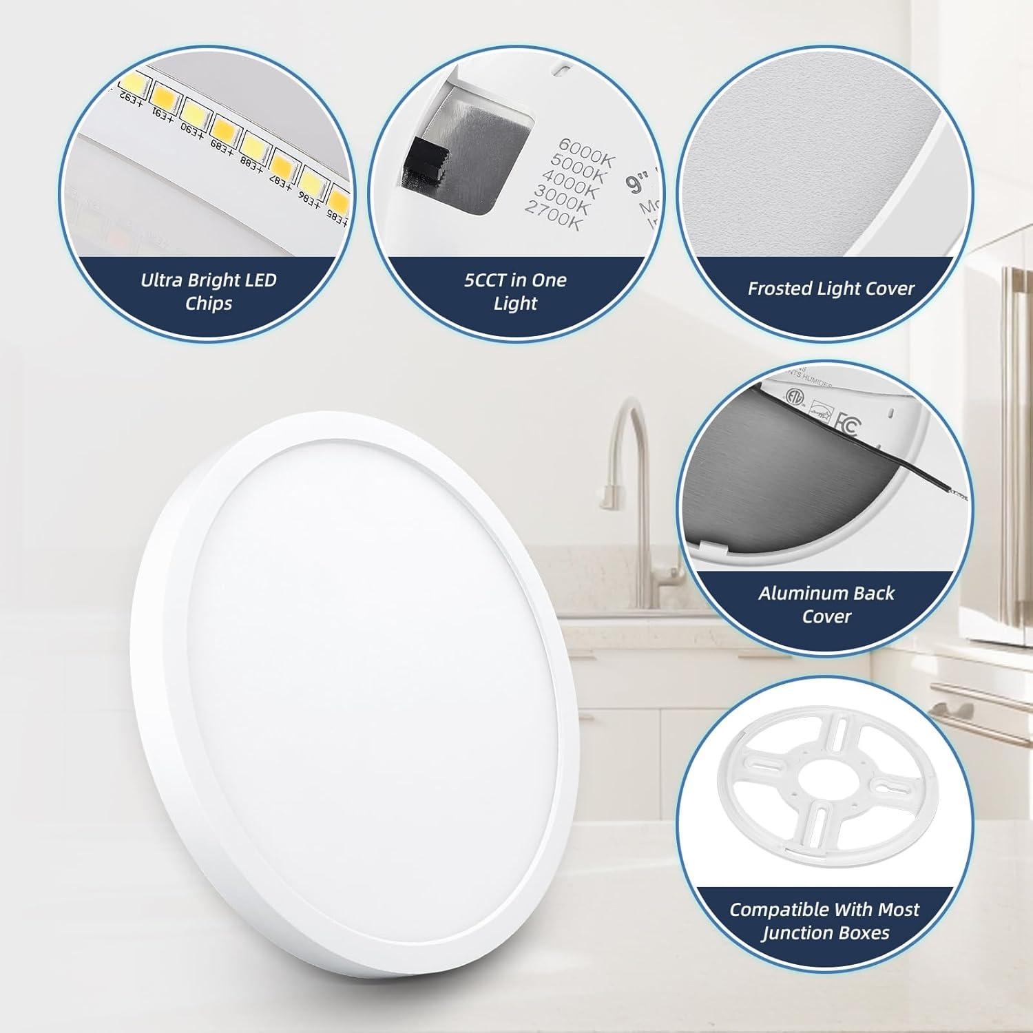 Luz de Techo LED Empotrada ECOELER 24W 1800Lm 9" Regulable