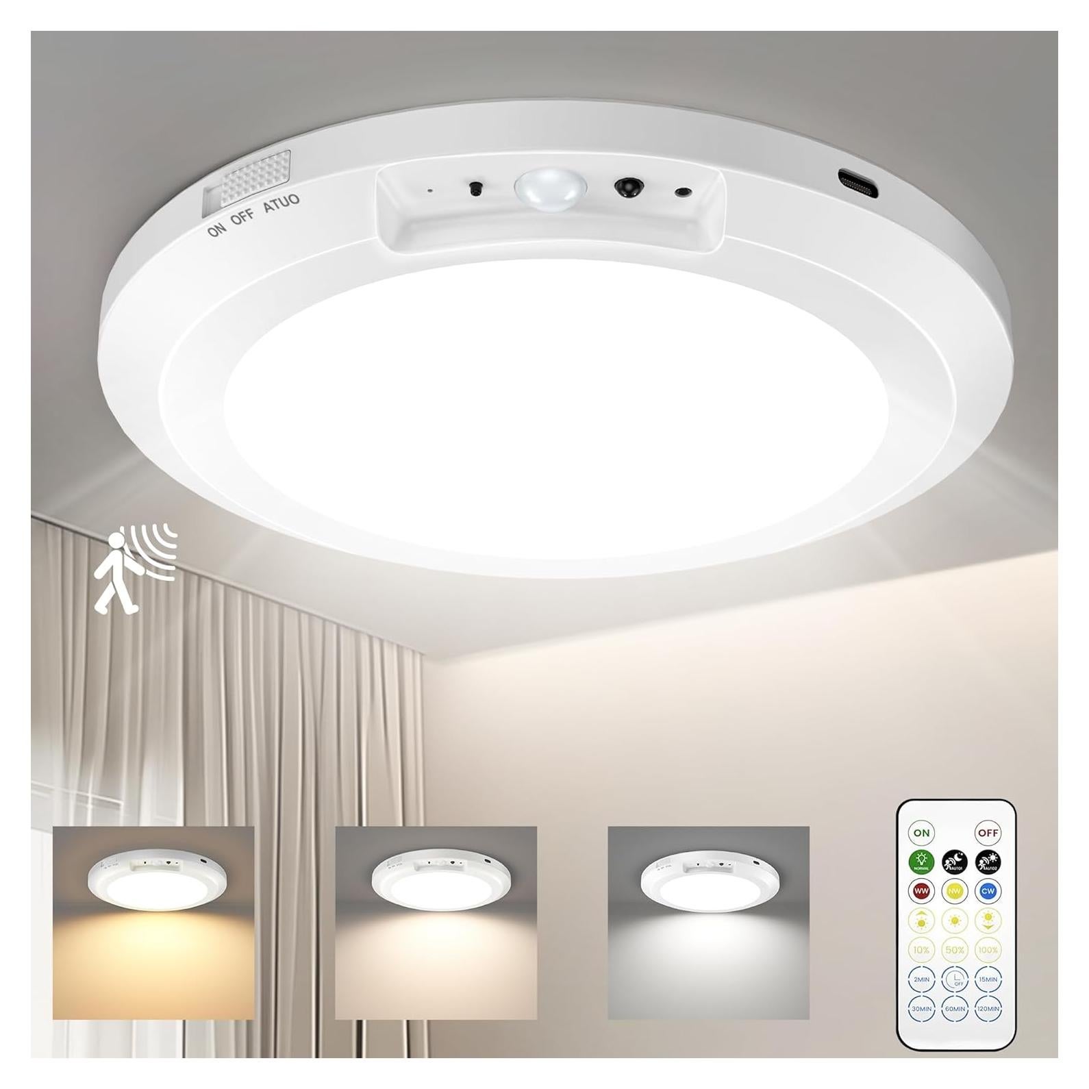 Luz de Techo LED Recargable Yunaking con Sensor de Movimiento