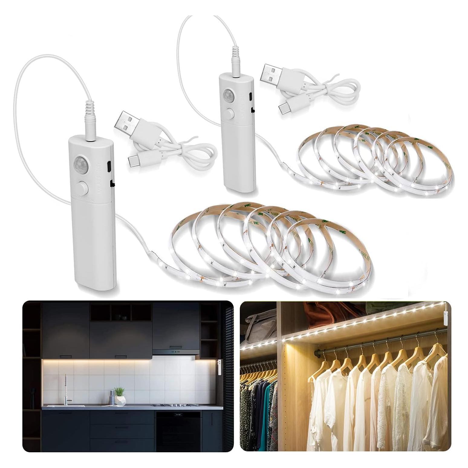 2 Pack Luces LED Recargables LUXJET con Sensor de Movimiento