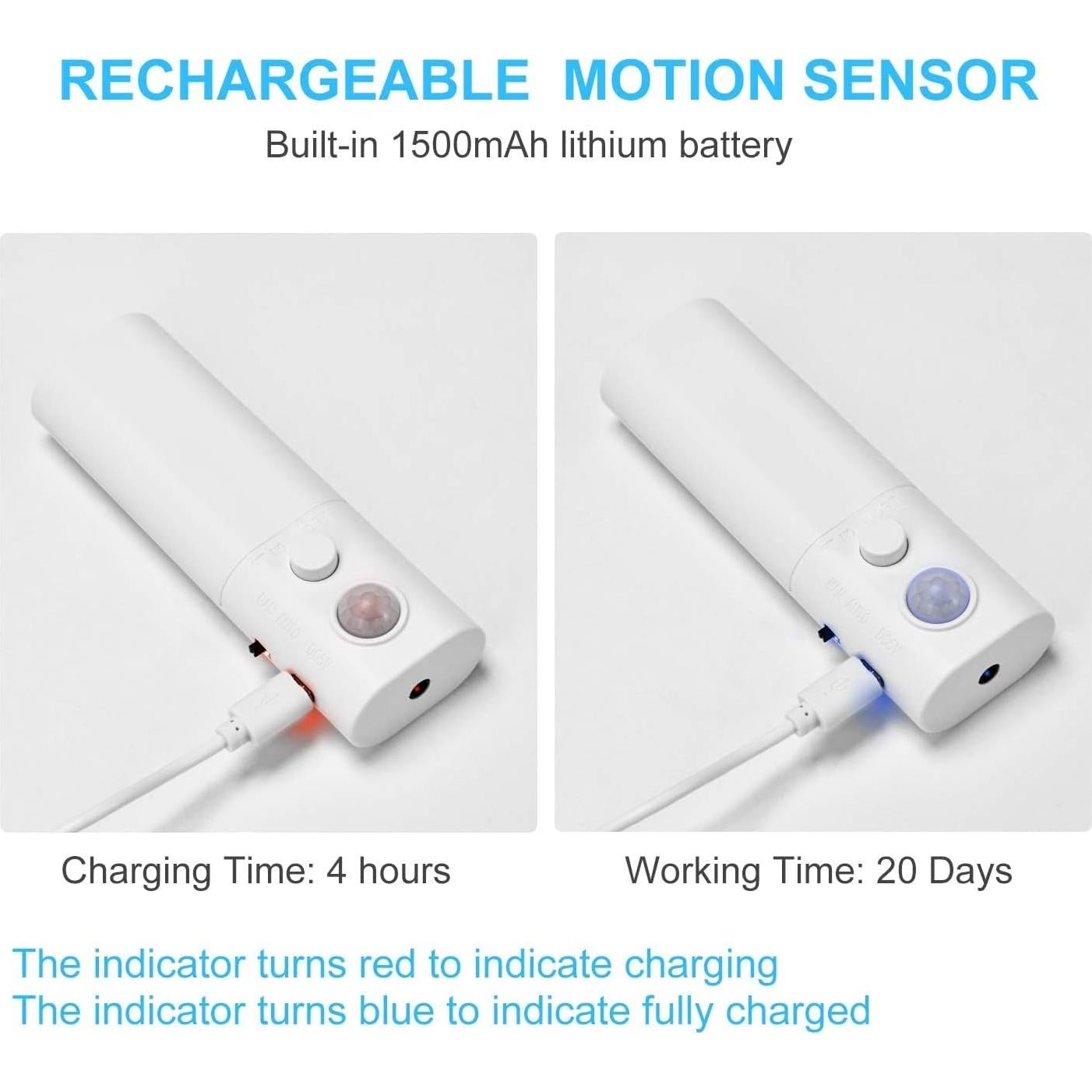 2 Pack Luces LED Recargables LUXJET con Sensor de Movimiento