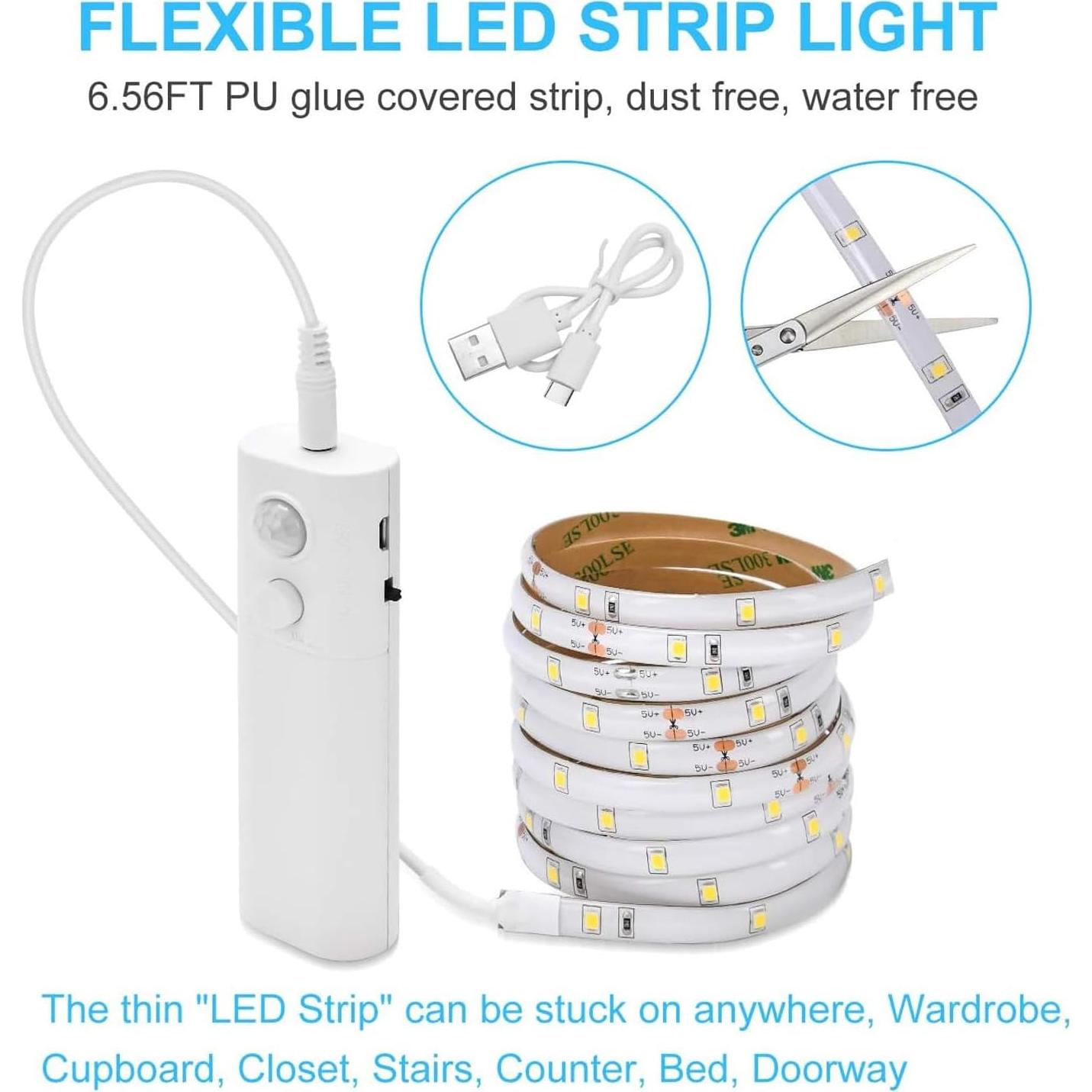 2 Pack Luces LED Recargables LUXJET con Sensor de Movimiento