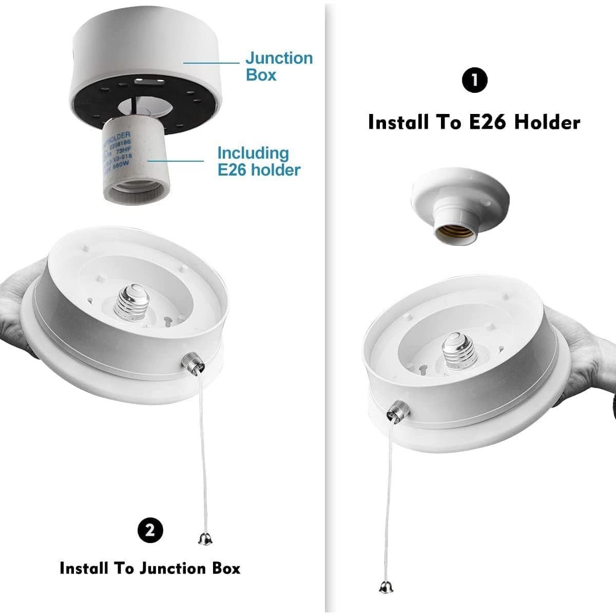 Luz de Techo LED Lightdot 12W 4000K con Cadena de Tirar - 2 Paquete
